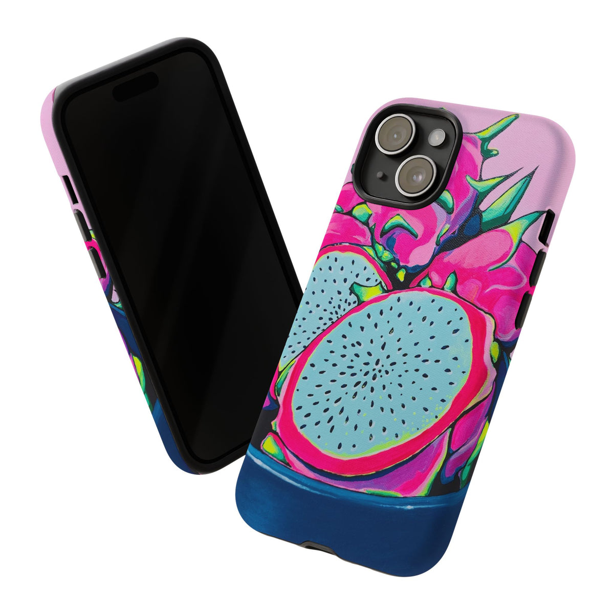Coque de téléphone résistante Pitaya Rose Néon