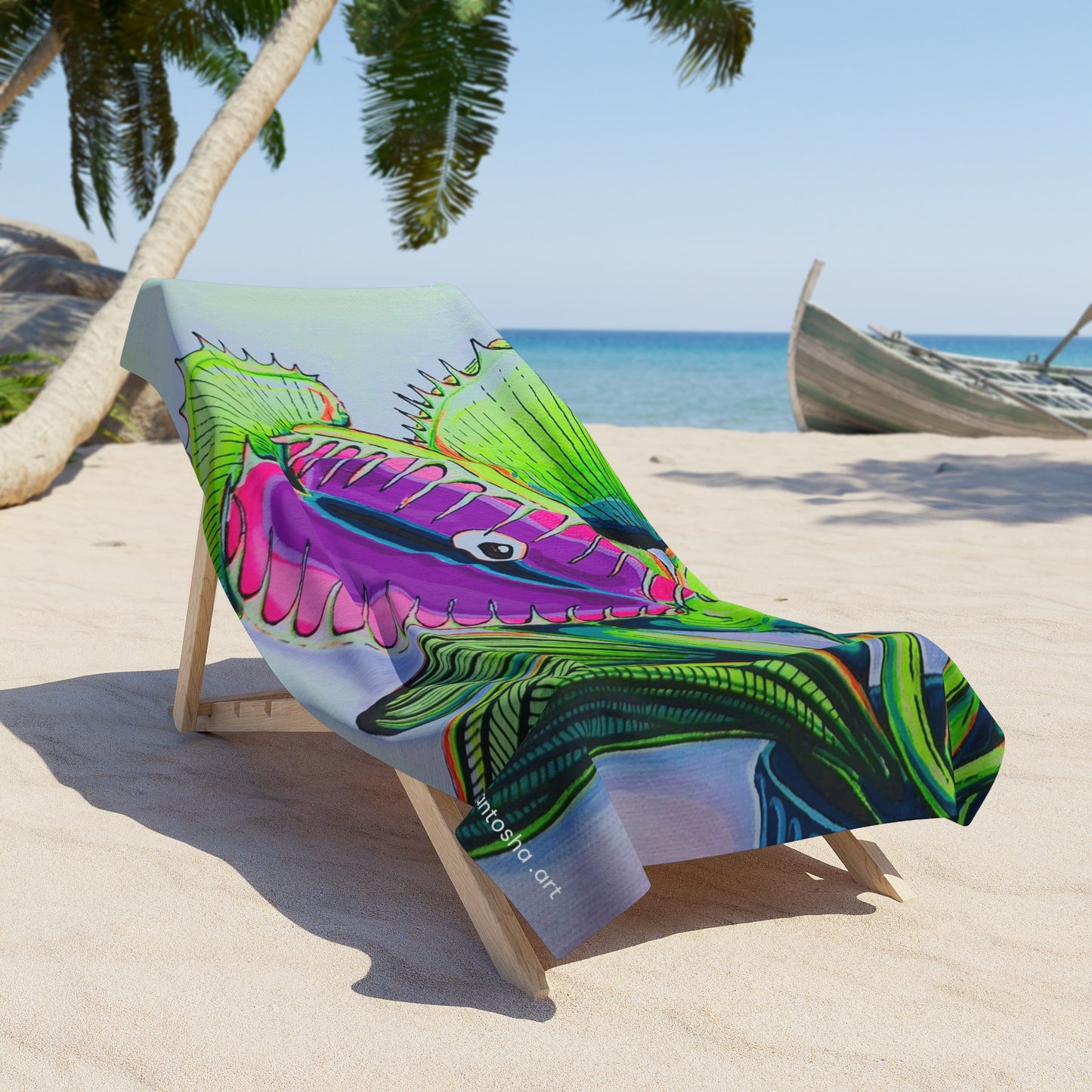Cyclops Venus Fly Trap Beach Towel for Summer Fun and Vacation Essentials