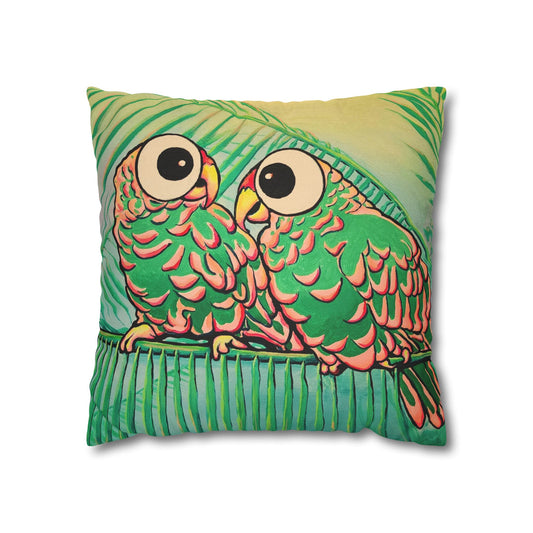 Chatty Cyclops Parrots Pillowcase for Throw Pillow, Cover Only