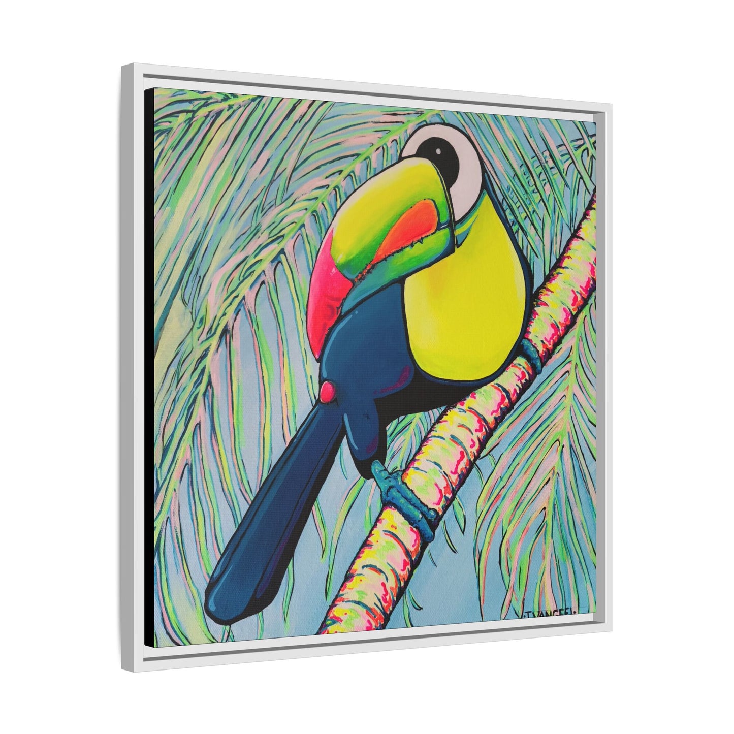Framed Cyclops Toucan Canvas Print