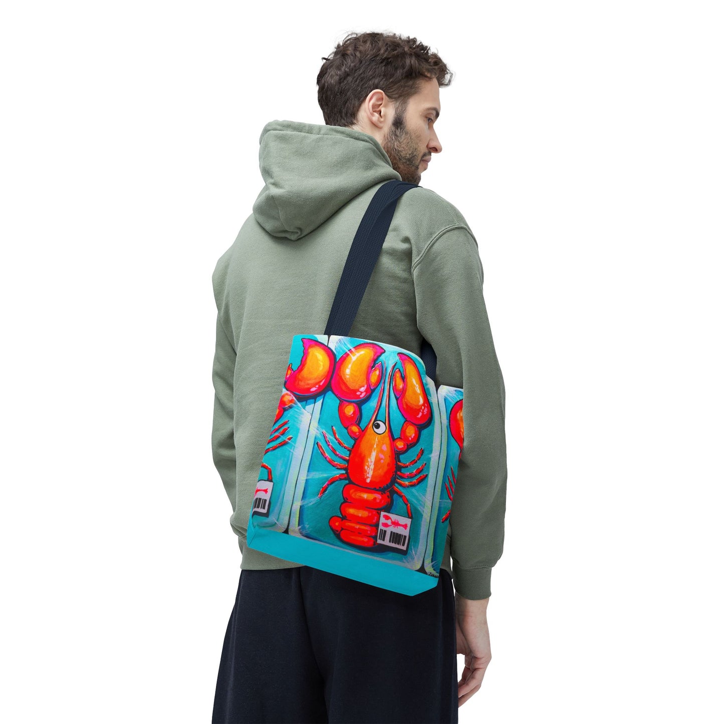 Premium Neon Lobster Tote Bag, Original Artist Design, Reusable Shopping Tote,  Eco-Friendly