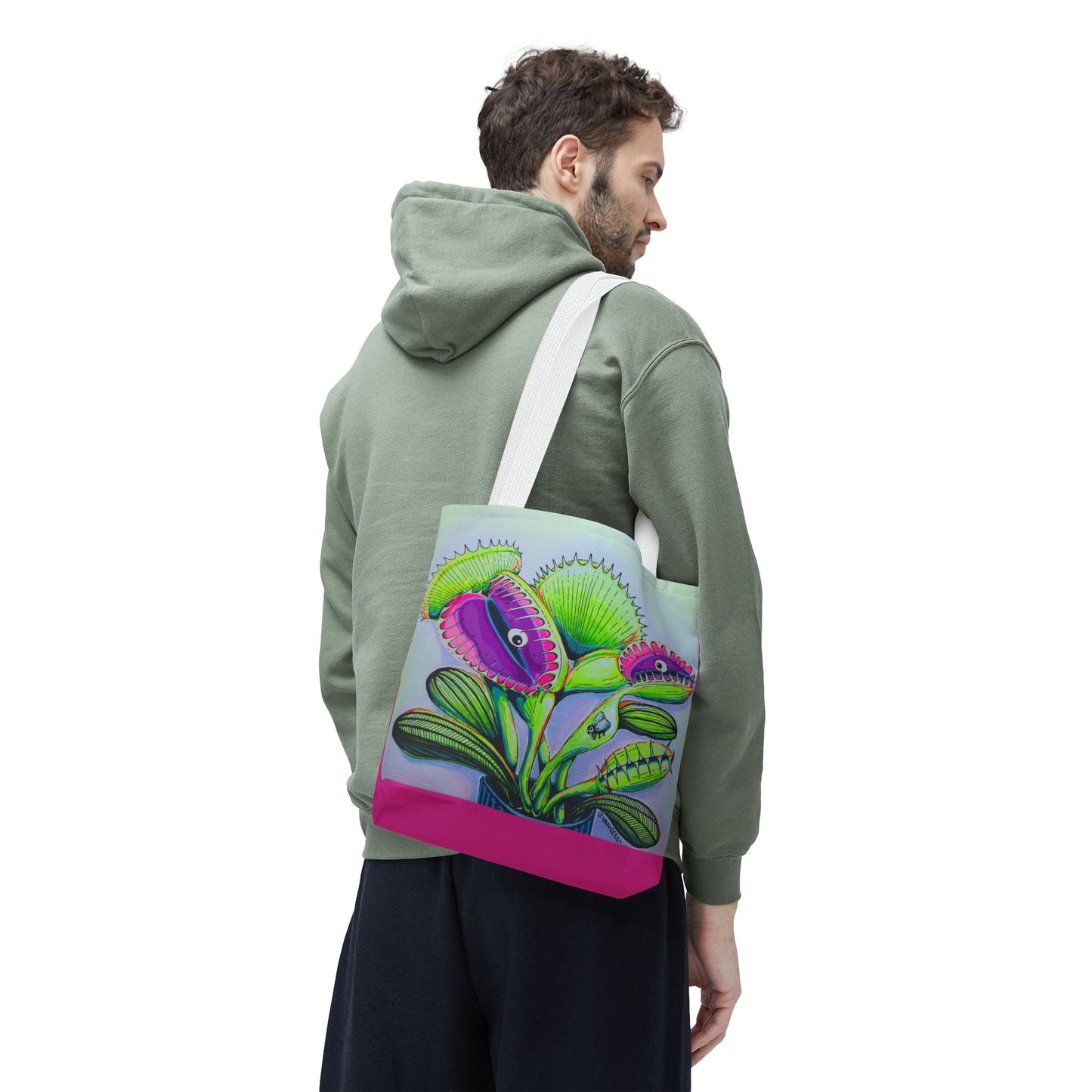 Premium Cyclops Venus Fly Trap Tote Bag, Original Artist Design, Reusable Shopping Tote,  Eco-Friendly