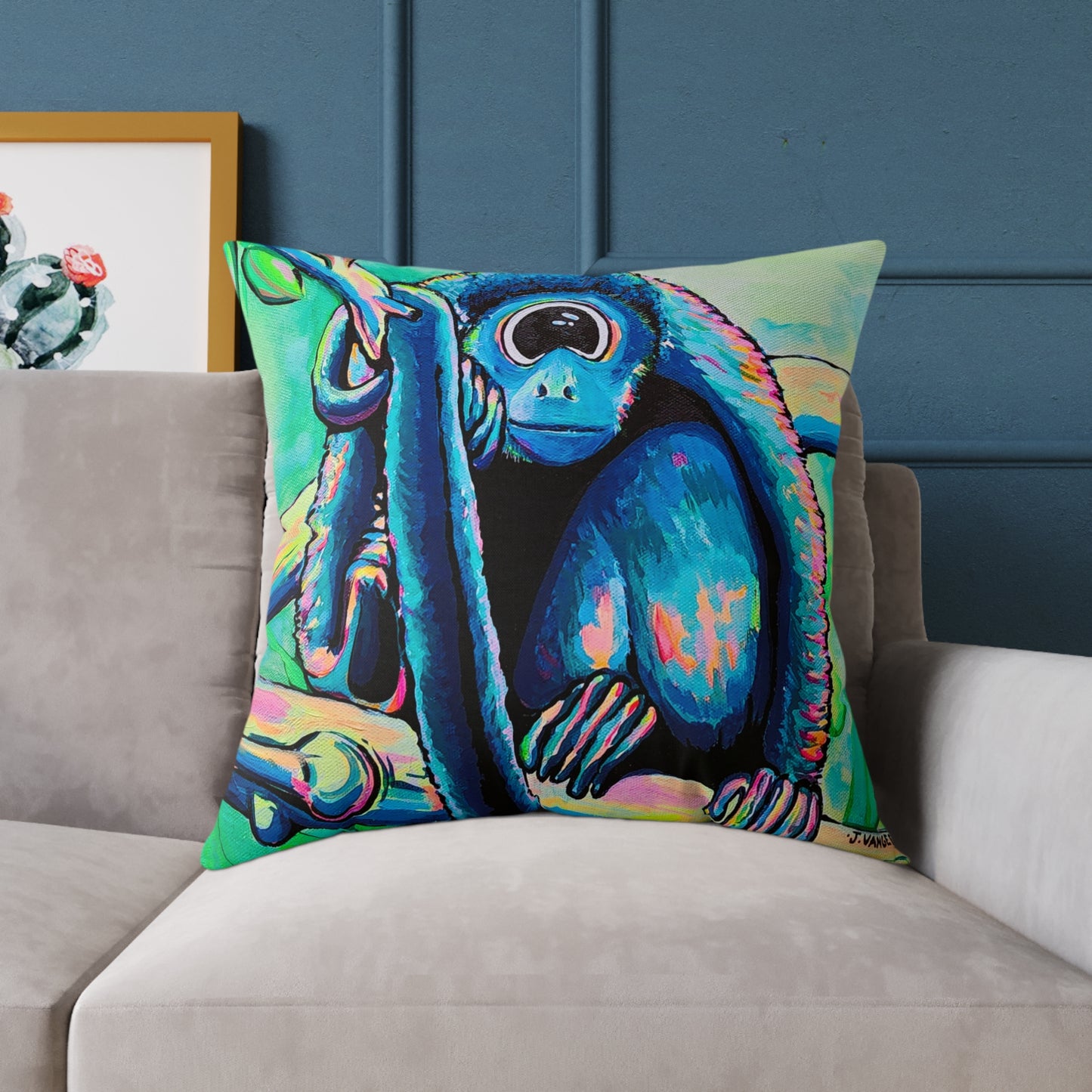Cyclops Monkey Art Canvas Decorative Pillow