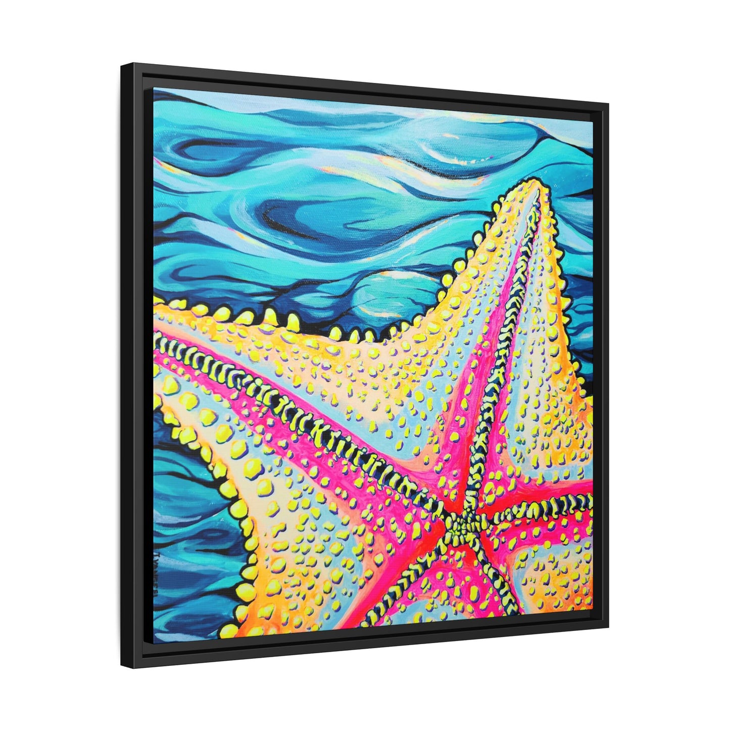 Framed Starfish Beach Bocas Canvas Print