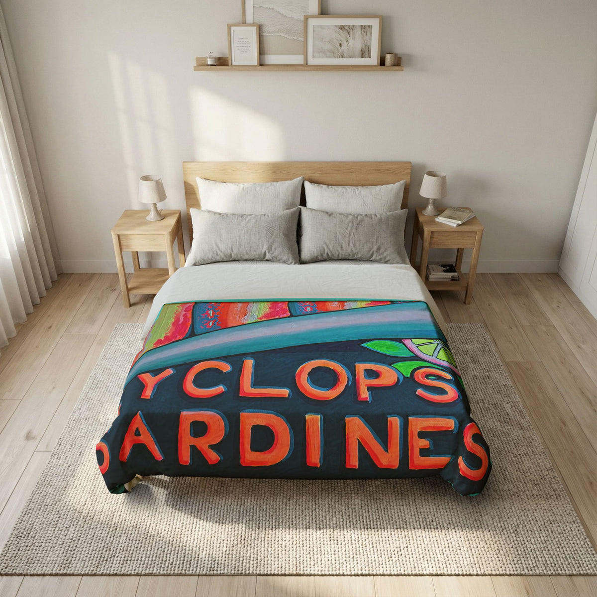 Neon Sardines Duvet Cover