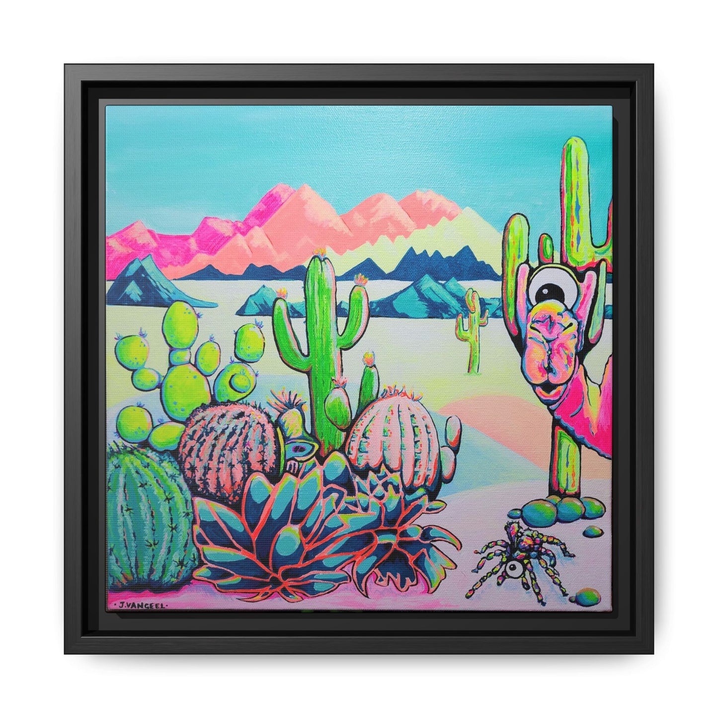 Framed Cyclops Camel Canvas Print