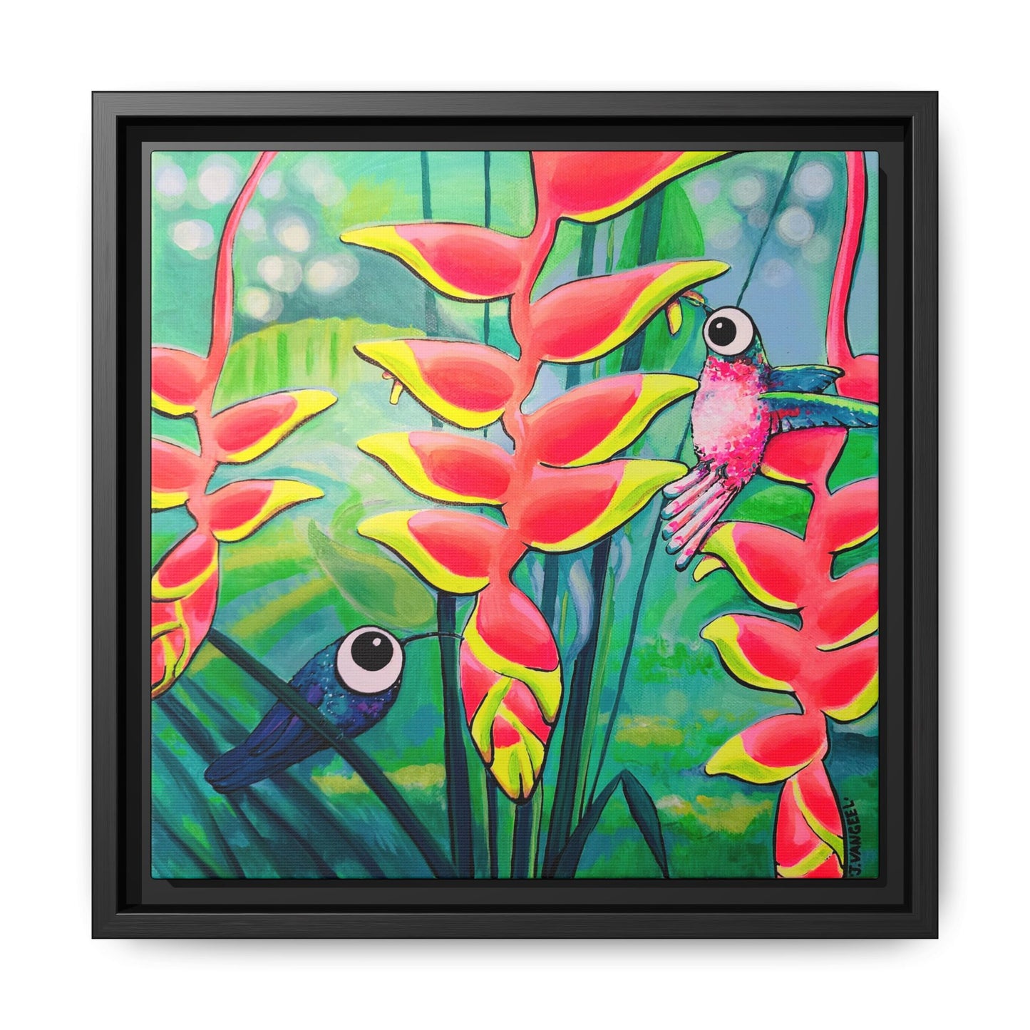 Framed Cyclops Hummingbirds Canvas Print