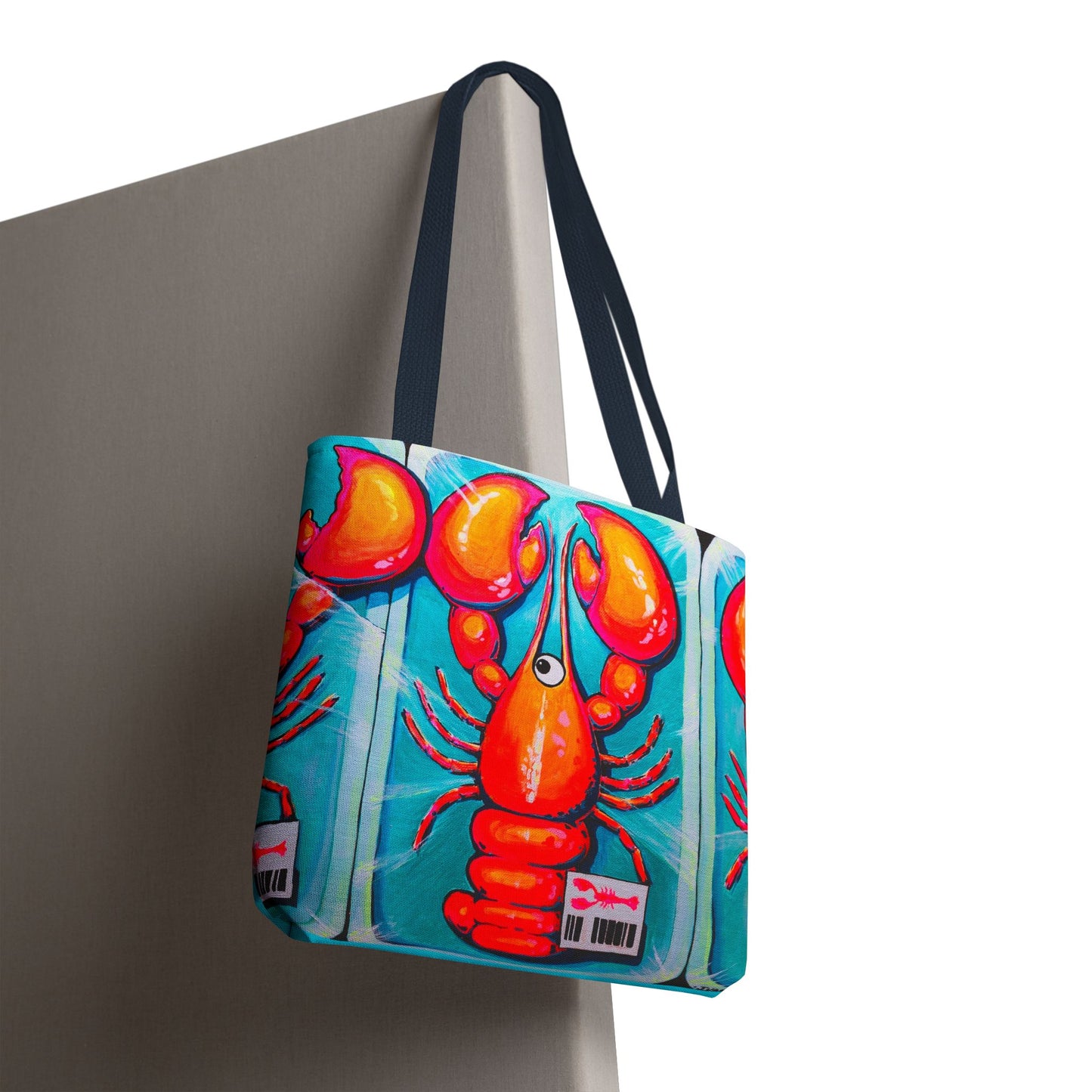 Premium Neon Lobster Tote Bag, Original Artist Design, Reusable Shopping Tote,  Eco-Friendly