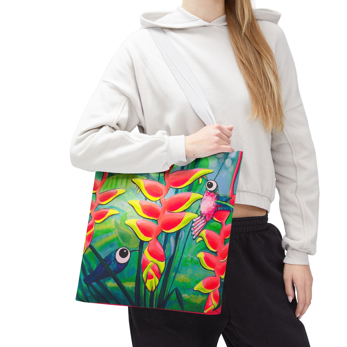 Premium Cyclops Hummingbirds Tote Bag, Original Artist Design, Reusable Shopping Tote,  Eco-Friendly