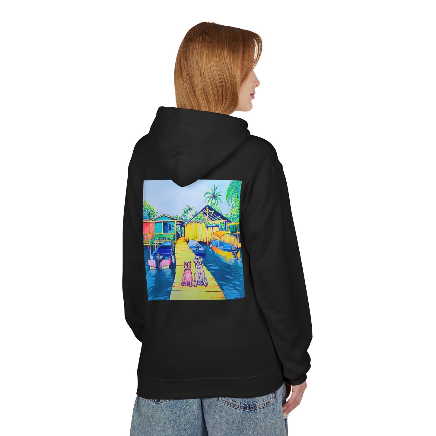 Unisex Cyclops Cat and Dog in Bocas Soft Hoodie