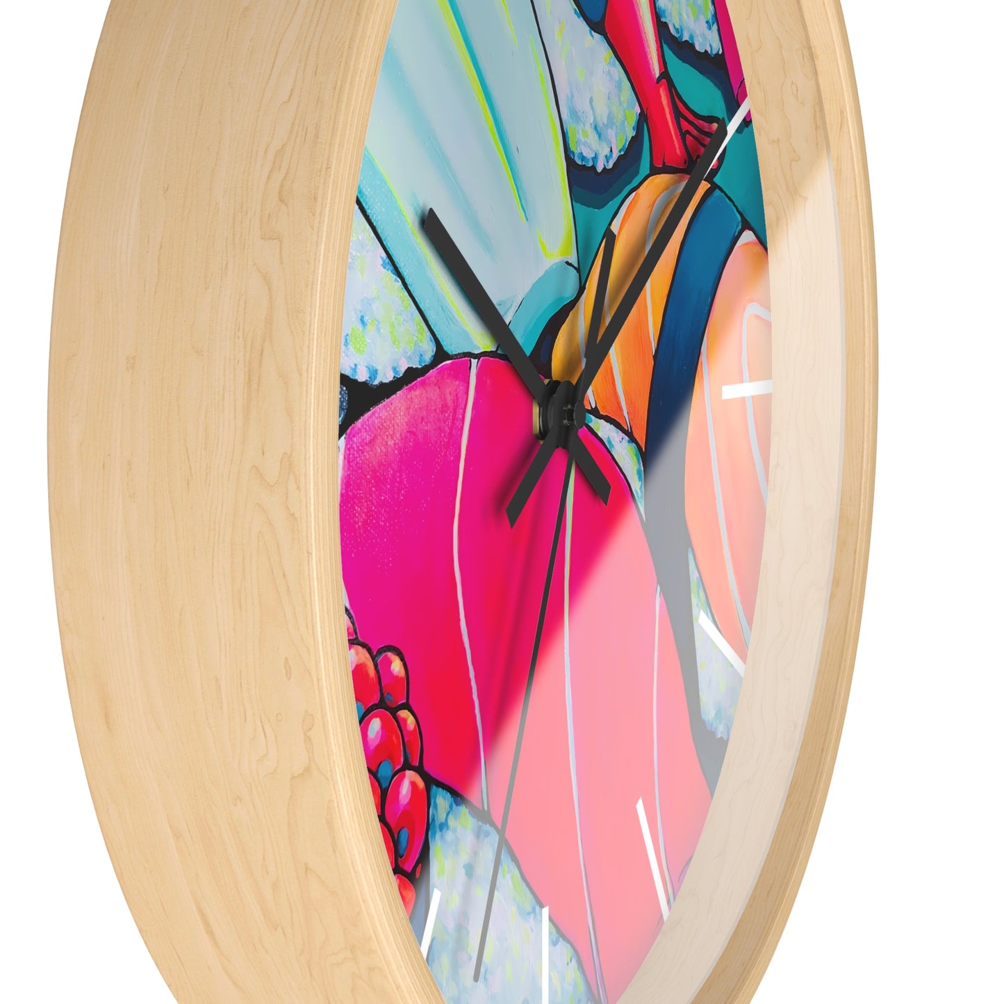 Horloge murale néon Sushi Pop Art