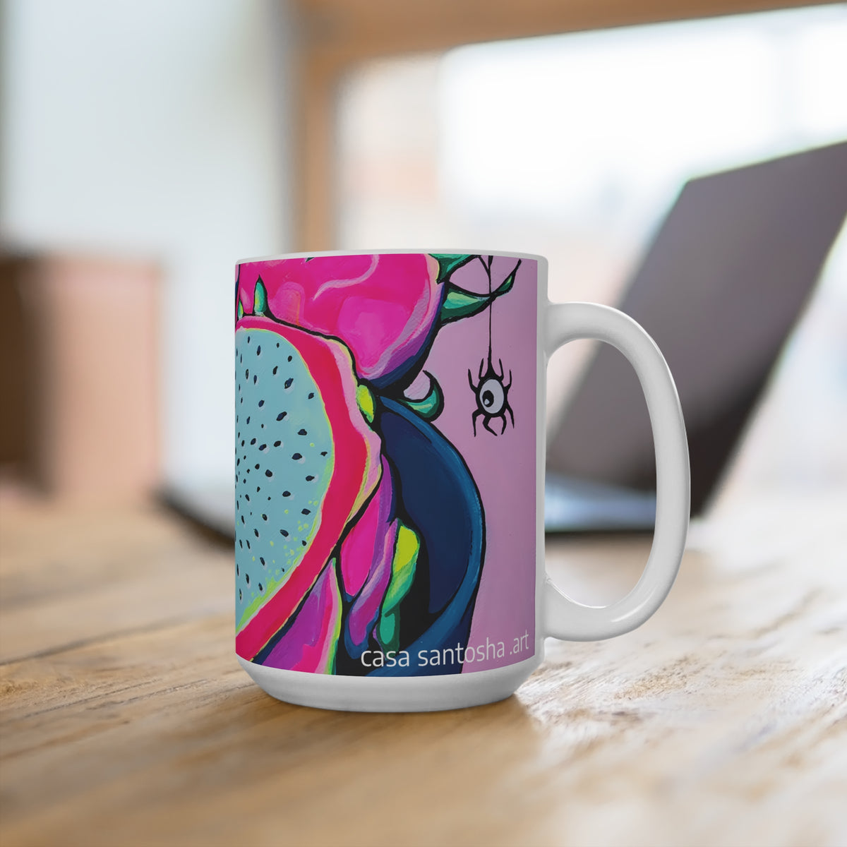 Neon Pink Dragon Fruit Mug