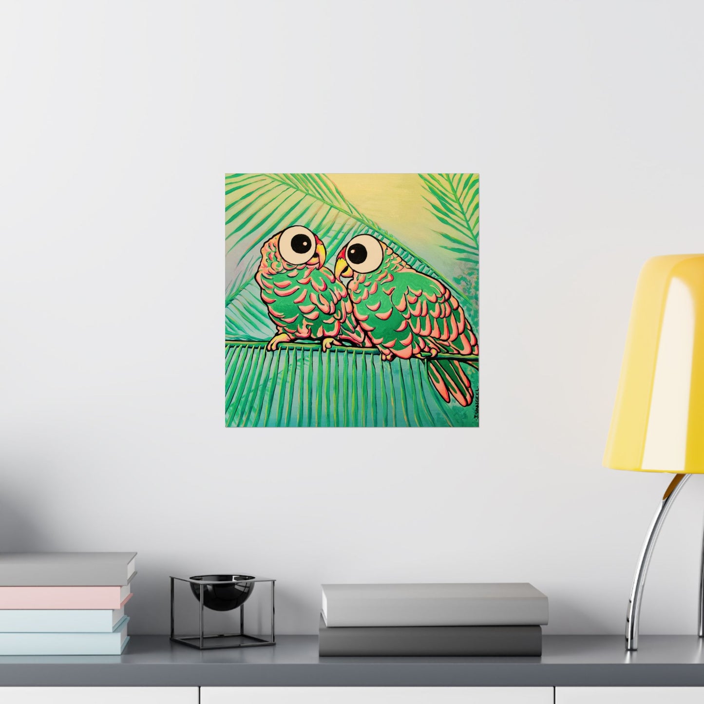 Chatty Cyclops Parrots Giclée Art Poster