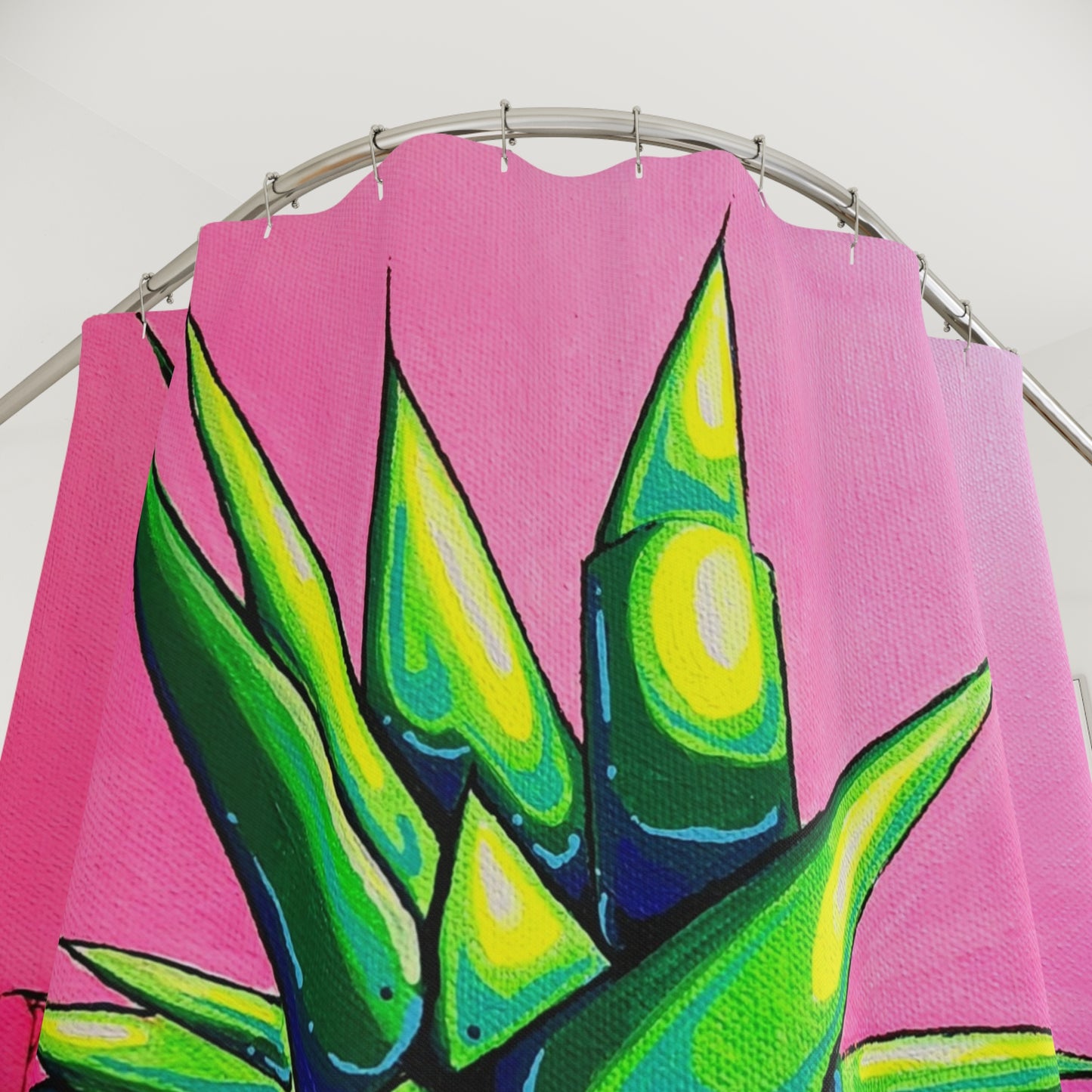 Neon Pineapple Pop Art Shower Curtain