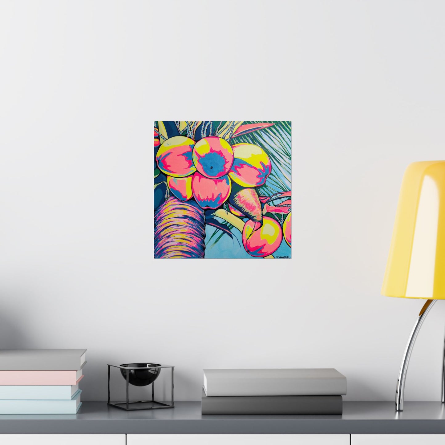 Neon Coconuts Giclée Art Poster