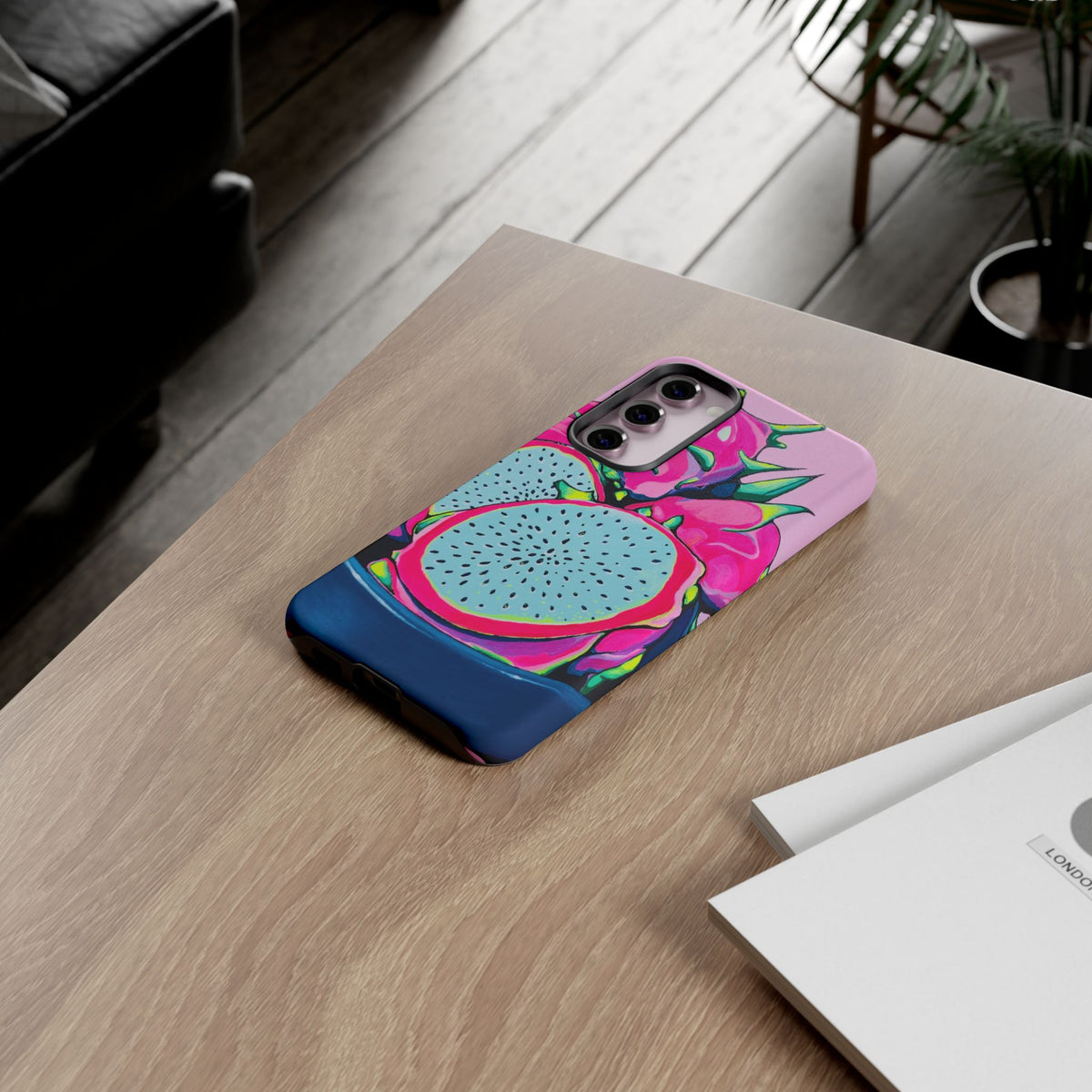 Coque de téléphone résistante Pitaya Rose Néon