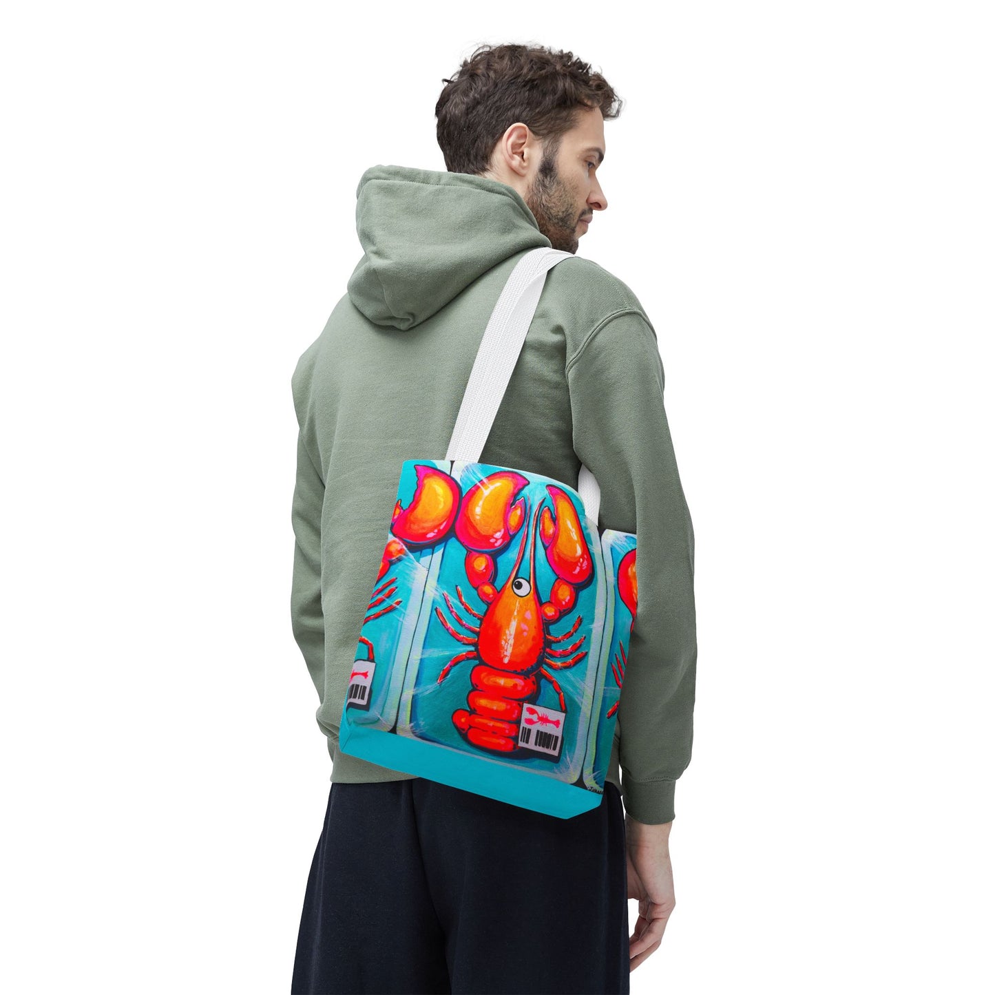Premium Neon Lobster Tote Bag, Original Artist Design, Reusable Shopping Tote,  Eco-Friendly