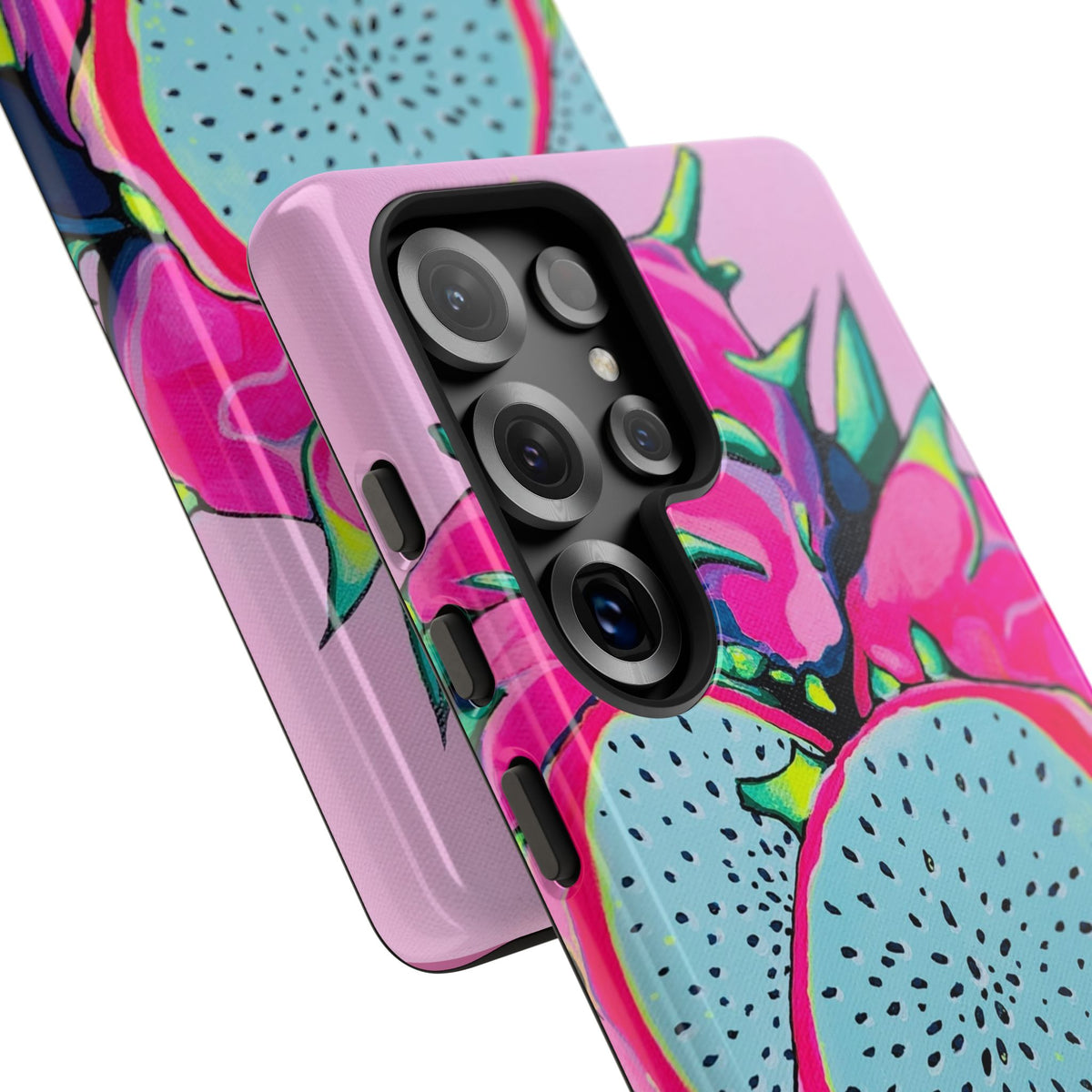 Coque de téléphone résistante Pitaya Rose Néon