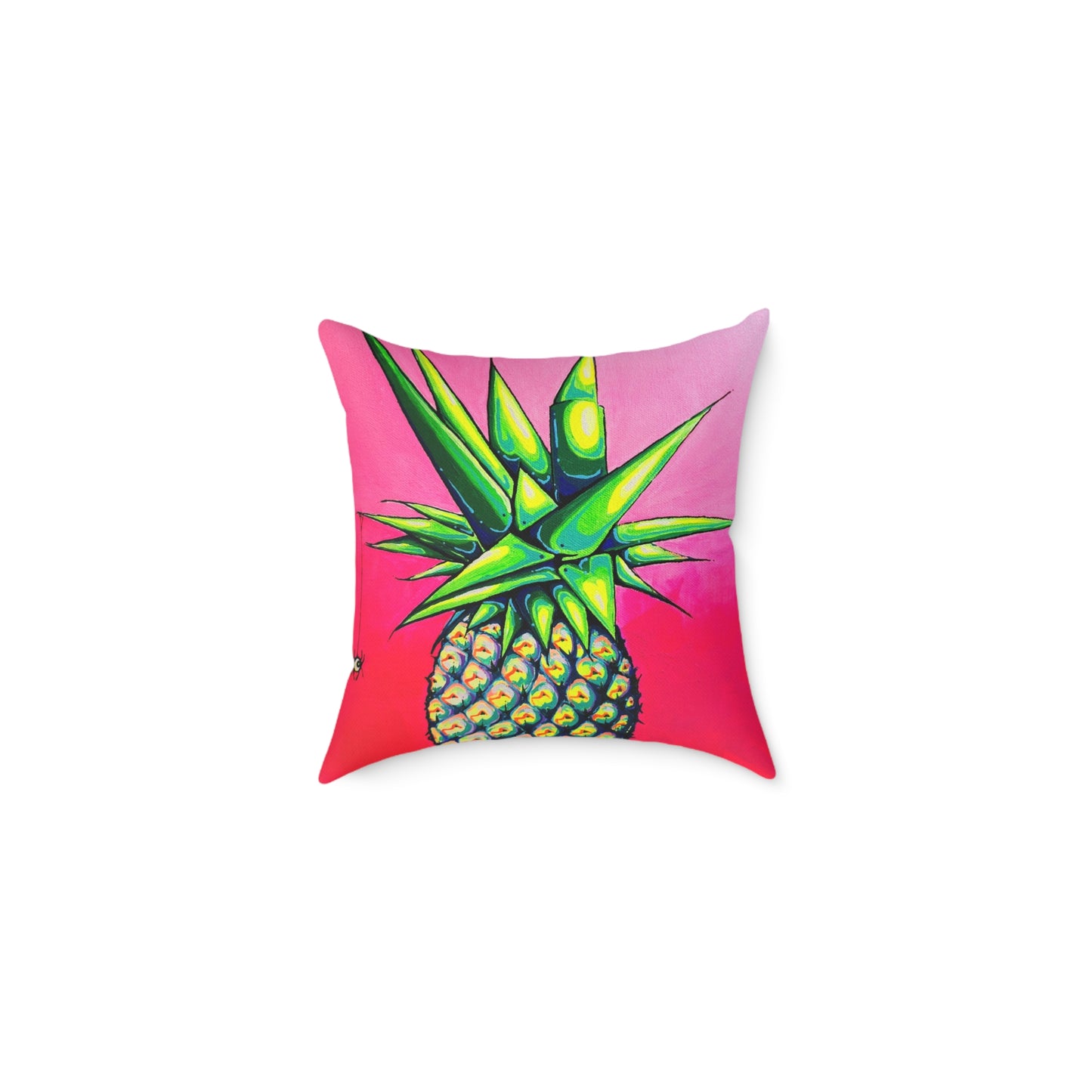 Neon Pineapple Art Canvas Decorative Pillow