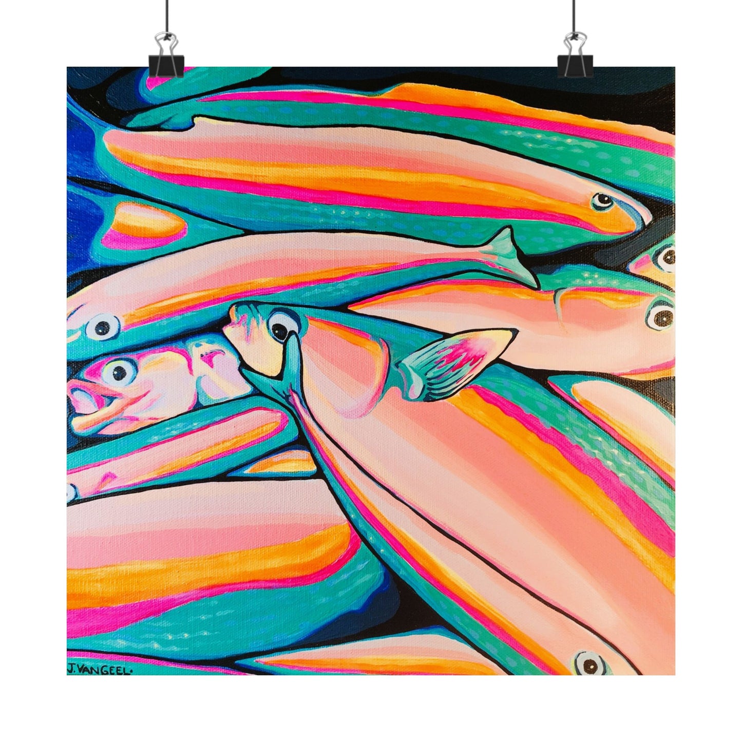 Neon Fish Giclée Art Poster