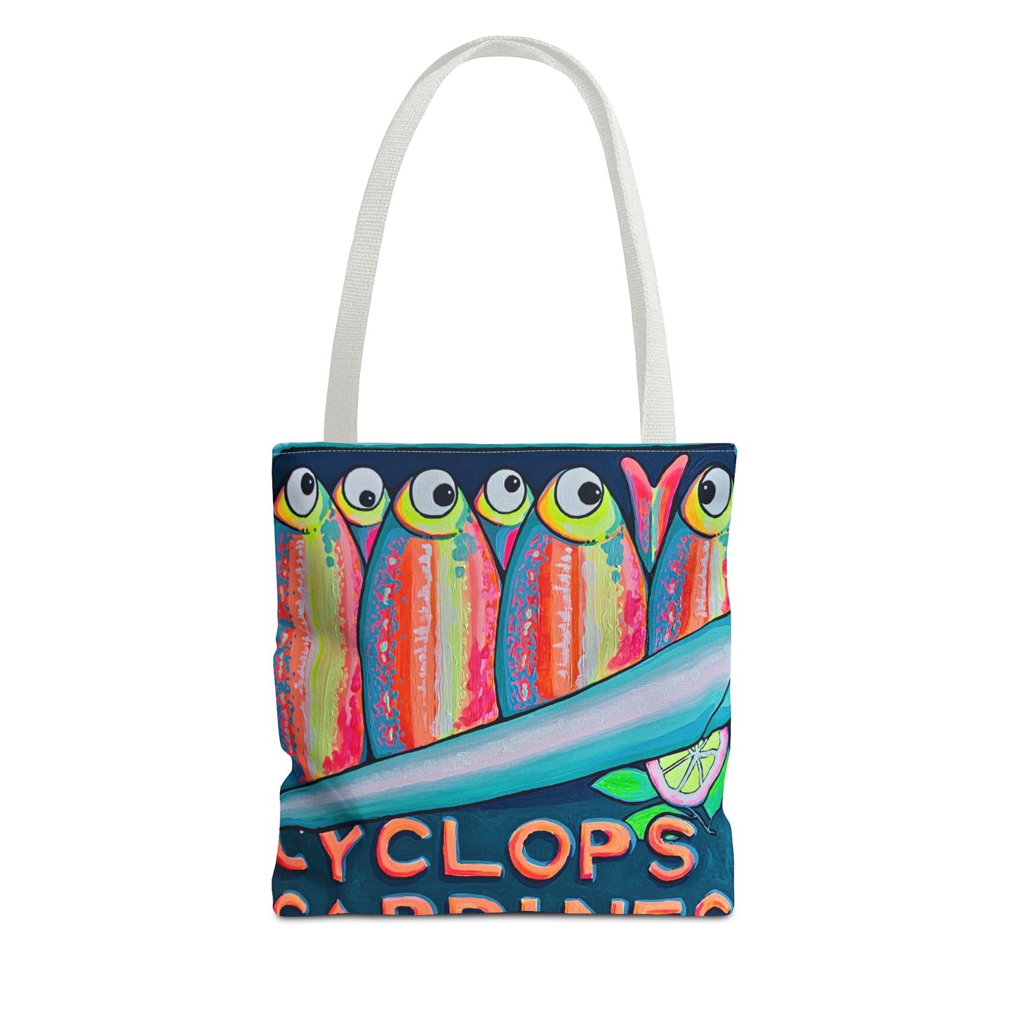 Premium Neon Sardines Tote Bag, Original Artist Design, Reusable Shopping Tote, Eco-Friendly