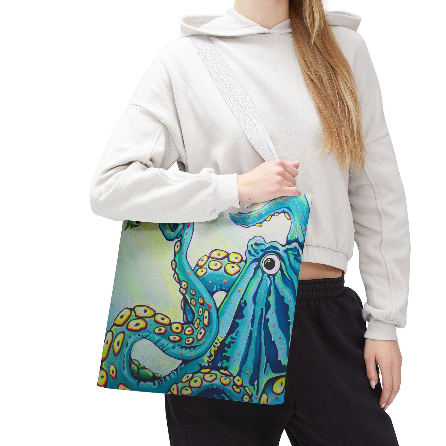 Premium Cyclops Octopus Tote Bag, Original Artist Design, Reusable Shopping Tote,  Eco-Friendly