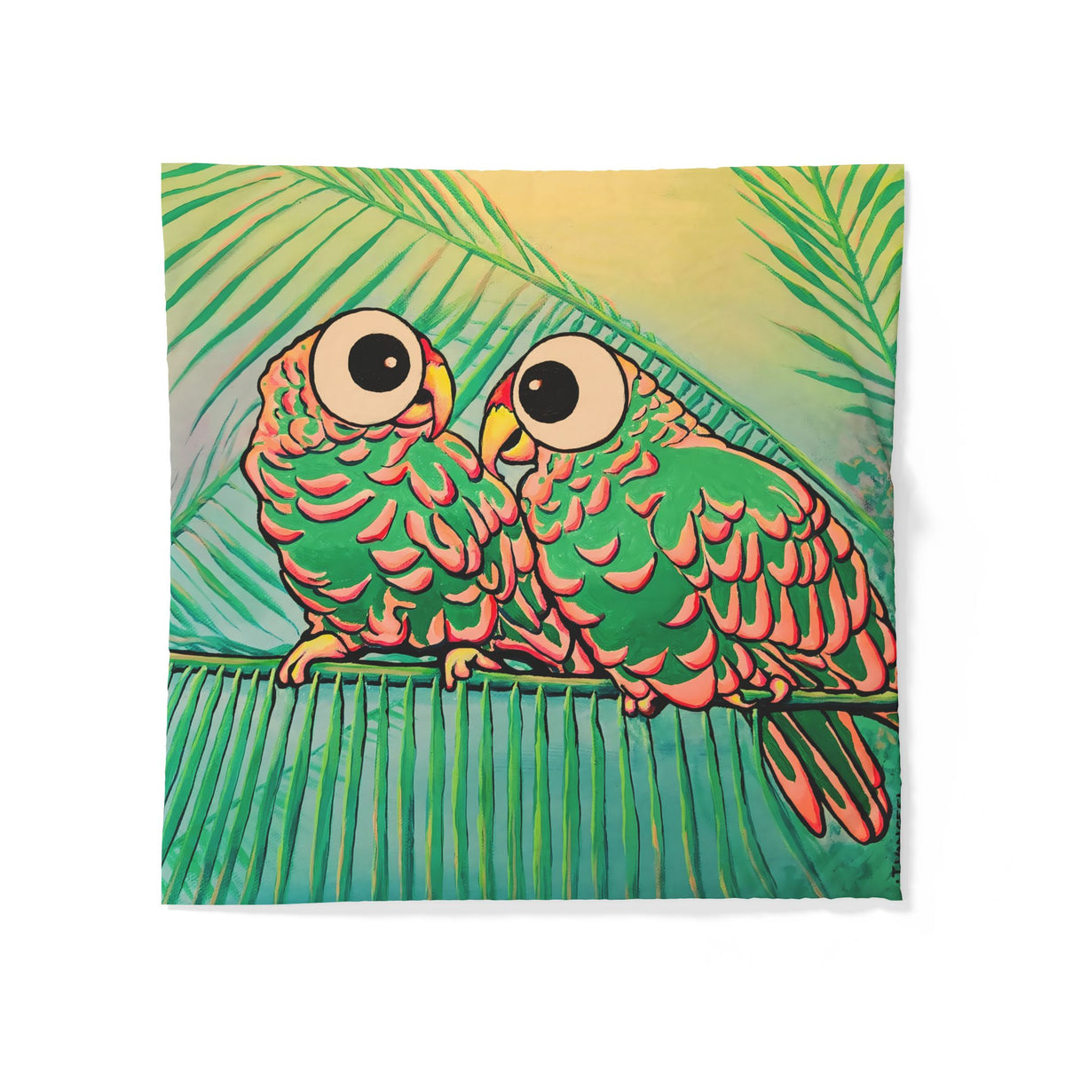 Chatty Cyclops Parrots Duvet Cover
