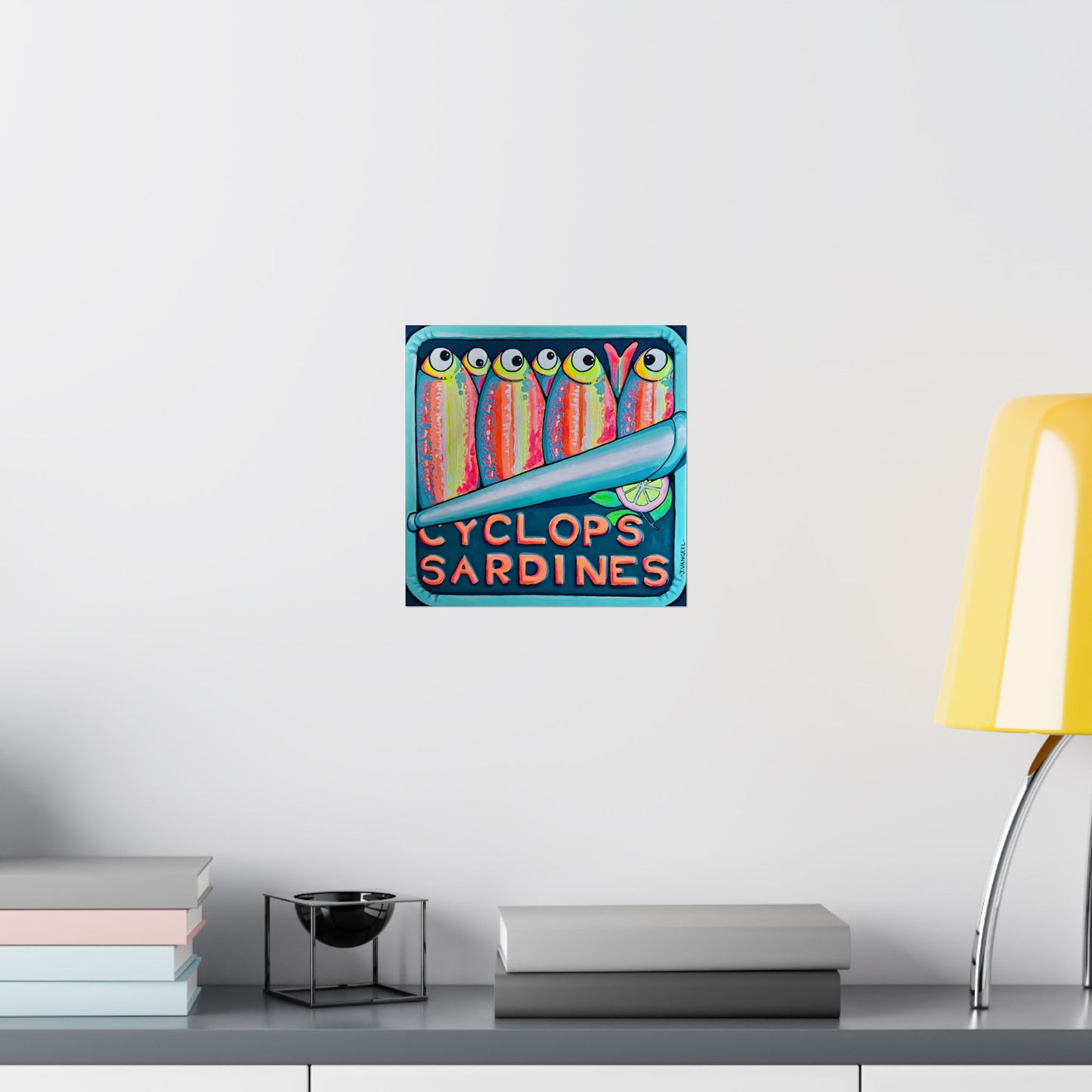 Neon Sardines Giclée Art Poster