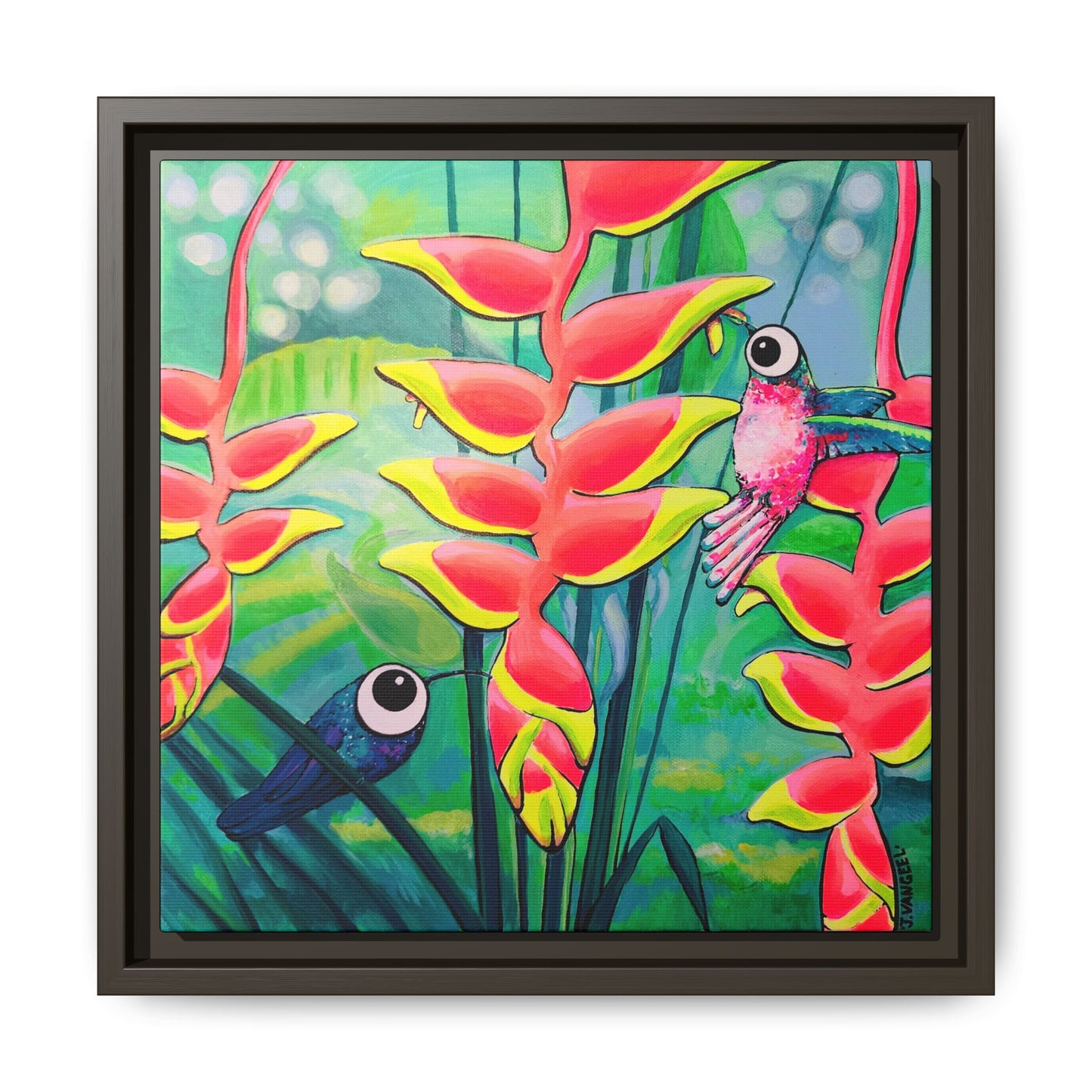 Framed Cyclops Hummingbirds Canvas Print