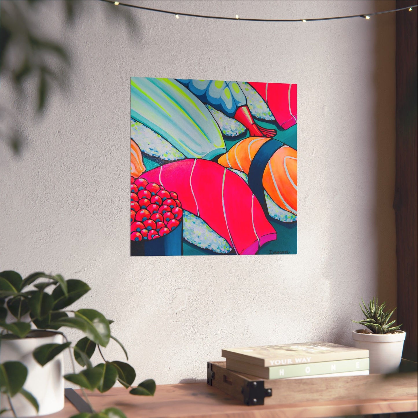 Neon Sushi Giclée Art Poster