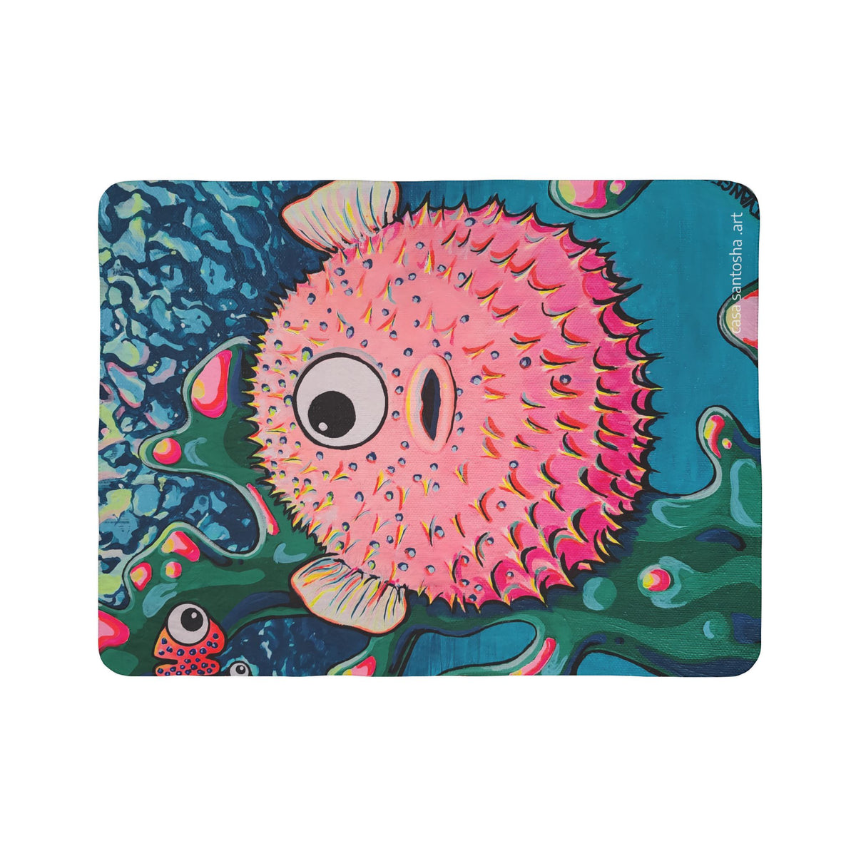 Cyclops Pufferfish Fleece Sherpa Blanket