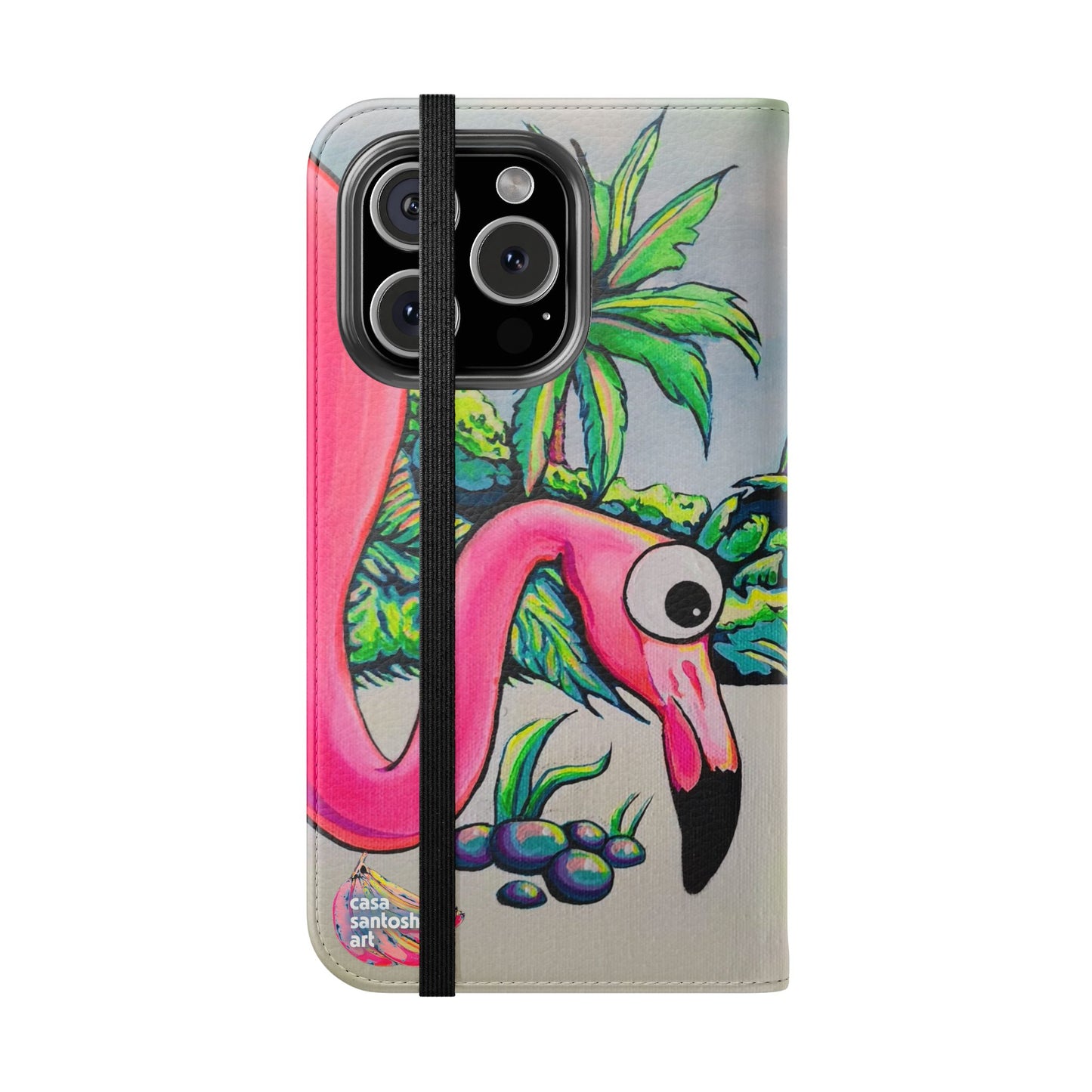 Cyclops Flamingo Family Flip Phone Case – Wallet Cover with Card Slots