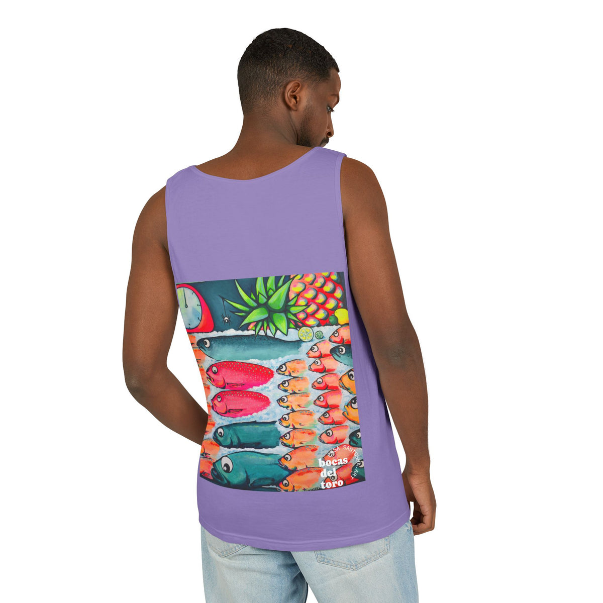 Unisex Neon Cabo Fish Market Tank Top