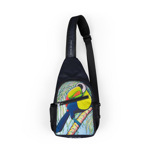 Colorful Toucan Art Sling Bag - Travel or Everyday Chest Bag