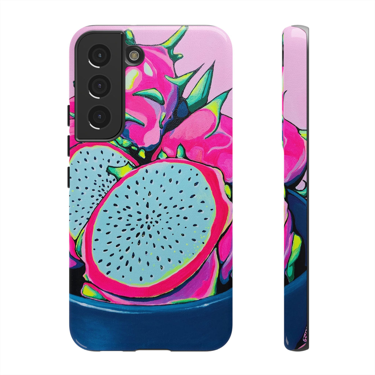 Coque de téléphone résistante Pitaya Rose Néon