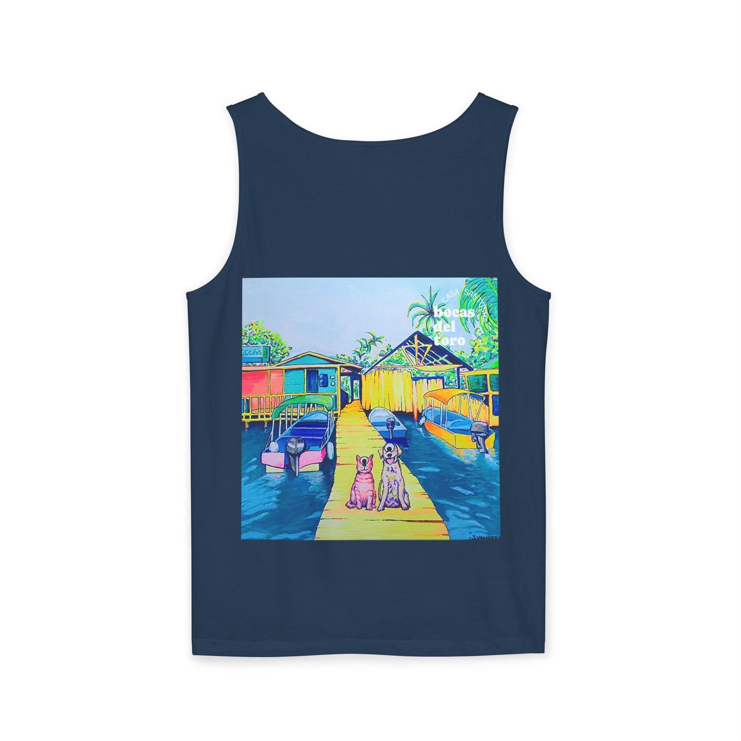 Unisex Cyclops Cat and Dog in Bocas Tank Top - Perfect for Summer Vibes