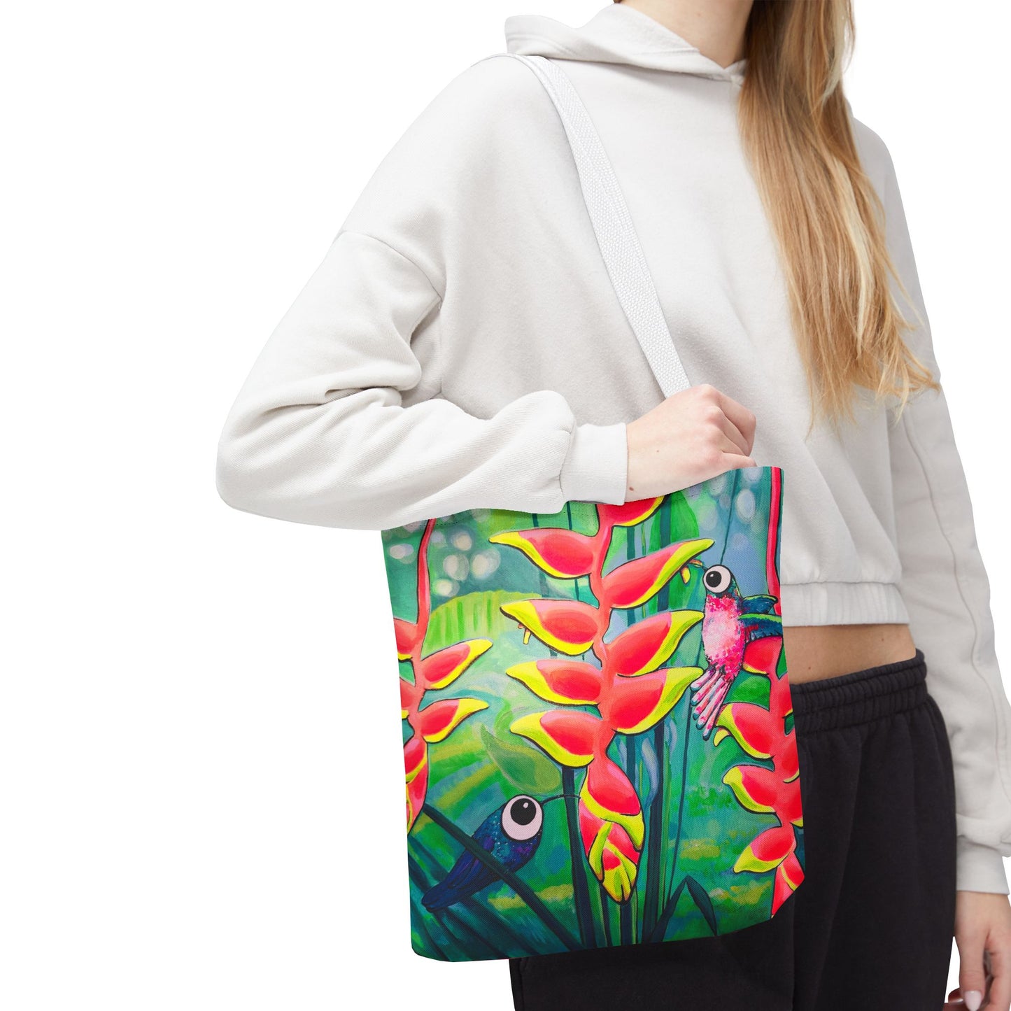 Premium Cyclops Hummingbirds Tote Bag, Original Artist Design, Reusable Shopping Tote,  Eco-Friendly