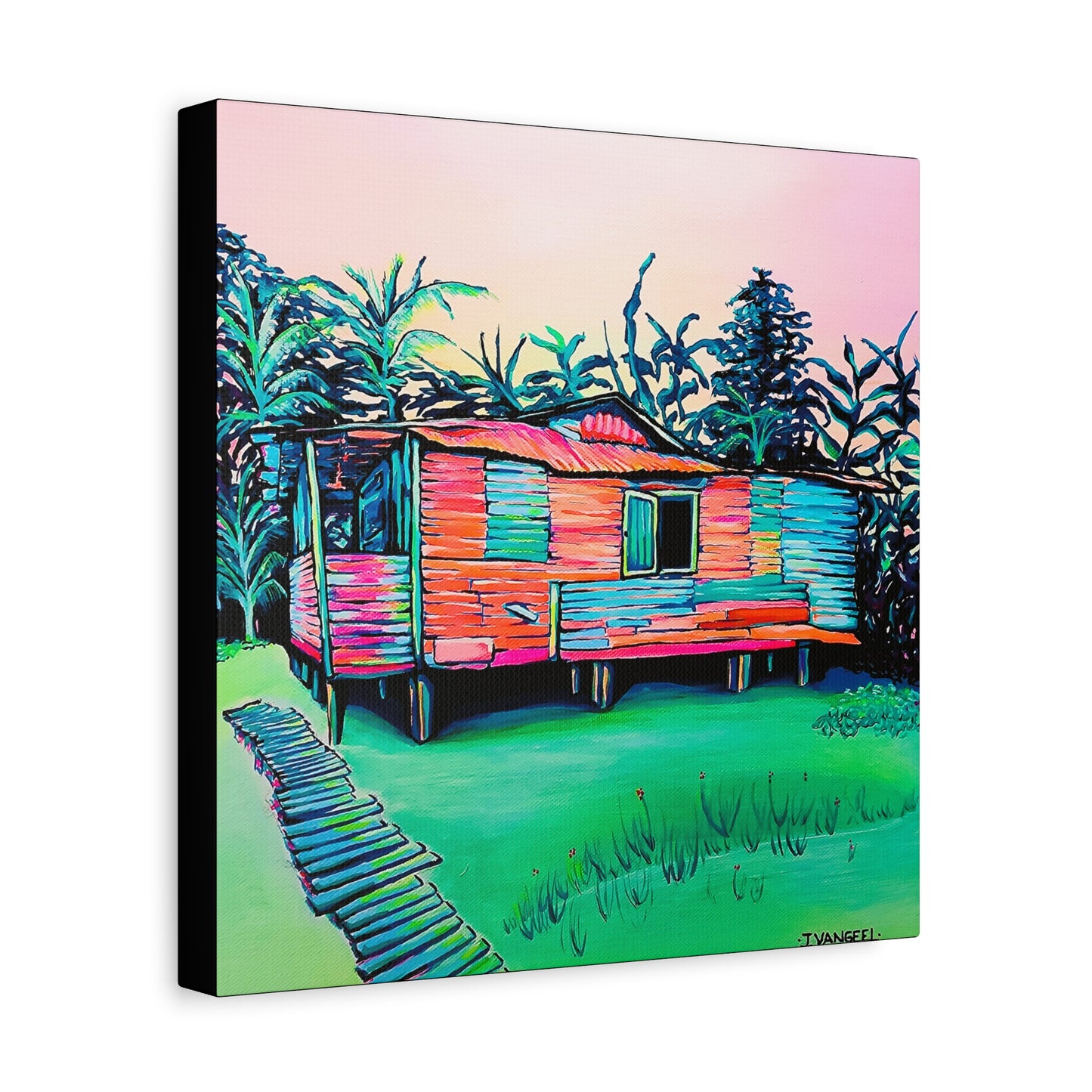 Luis Russell House Bocas Original Canvas Art Print, Gift, Unique Wall Decor