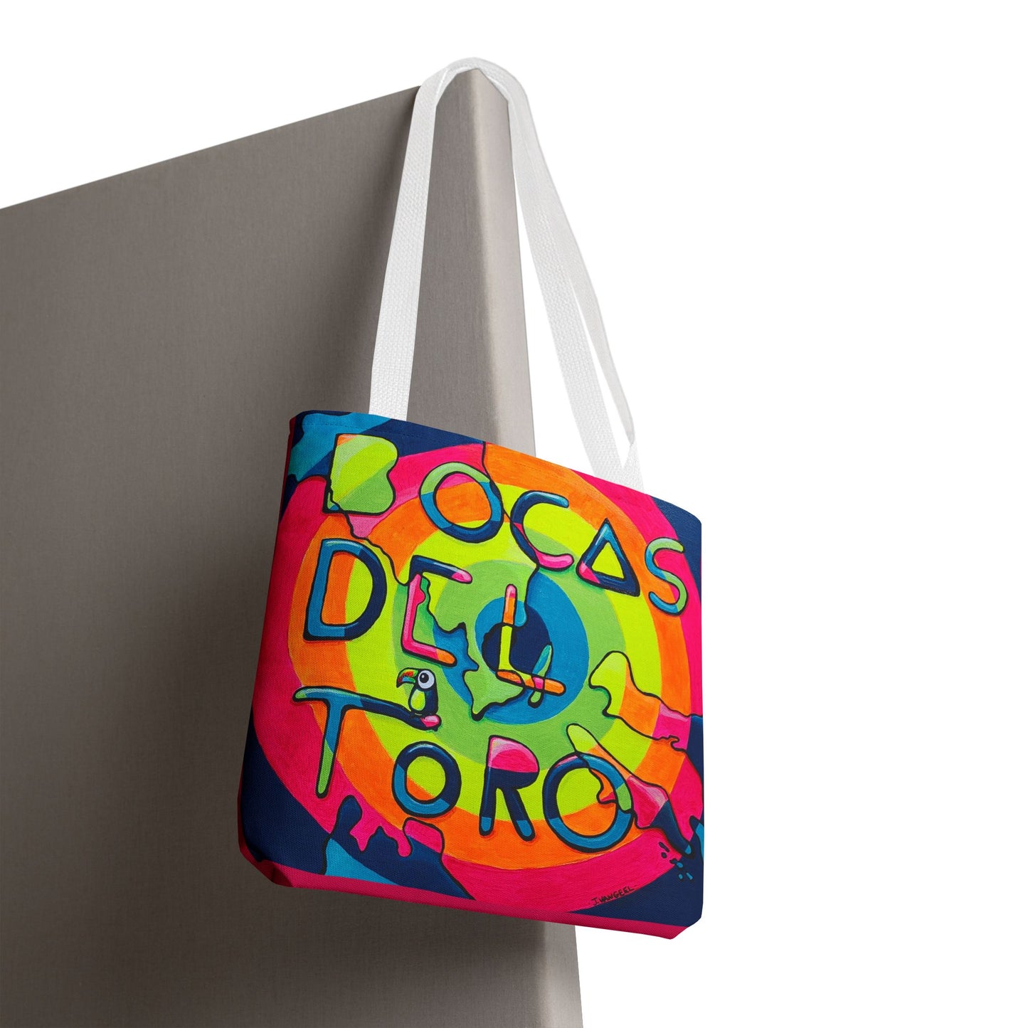 Premium Bocas Del Toro Islands Tote Bag, Original Artist Design, Reusable Shopping Tote,  Eco-Friendly