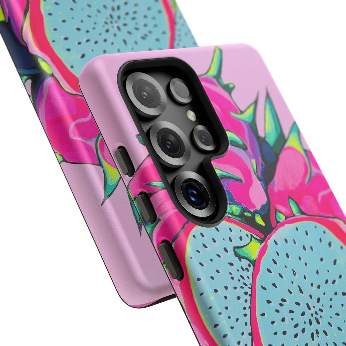Coque de téléphone résistante Pitaya Rose Néon