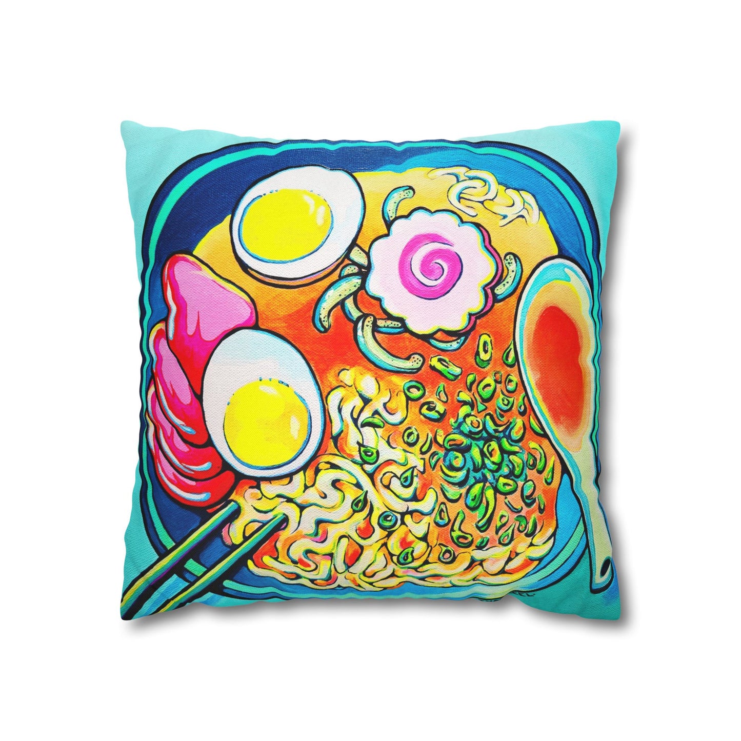 Neon Ramen Pillowcase, Cover Only