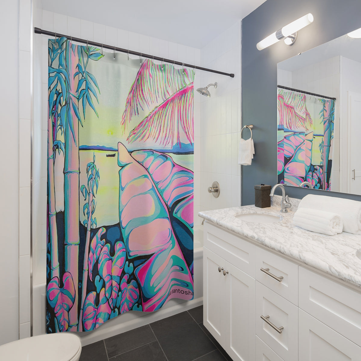 Serenity Bocas Pop Art Shower Curtain