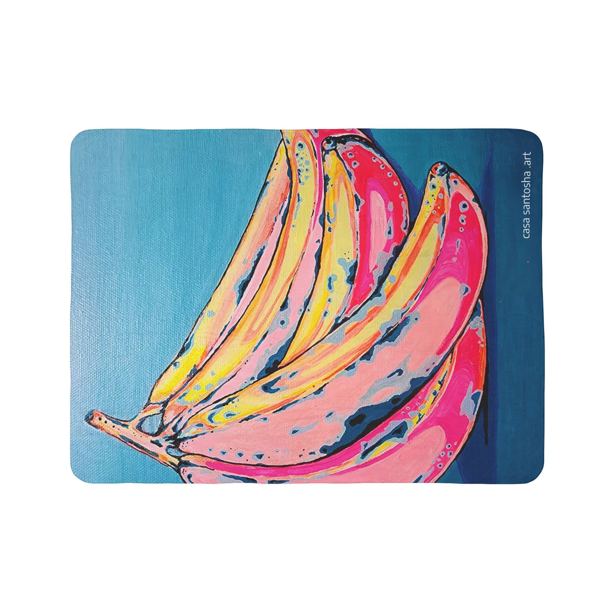 Neon Bananas Fleece Sherpa Blanket