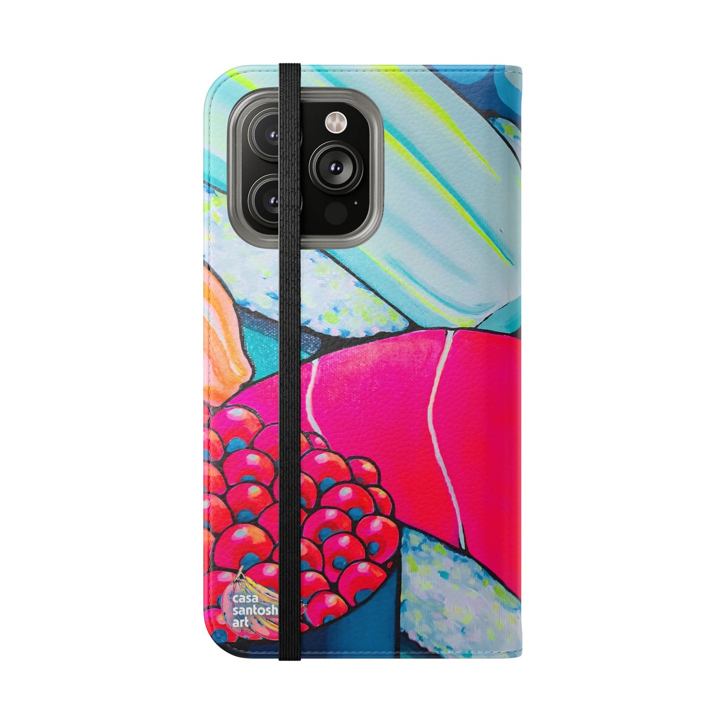 Étui portefeuille pour téléphone à clapet Neon Sushi avec porte-cartes