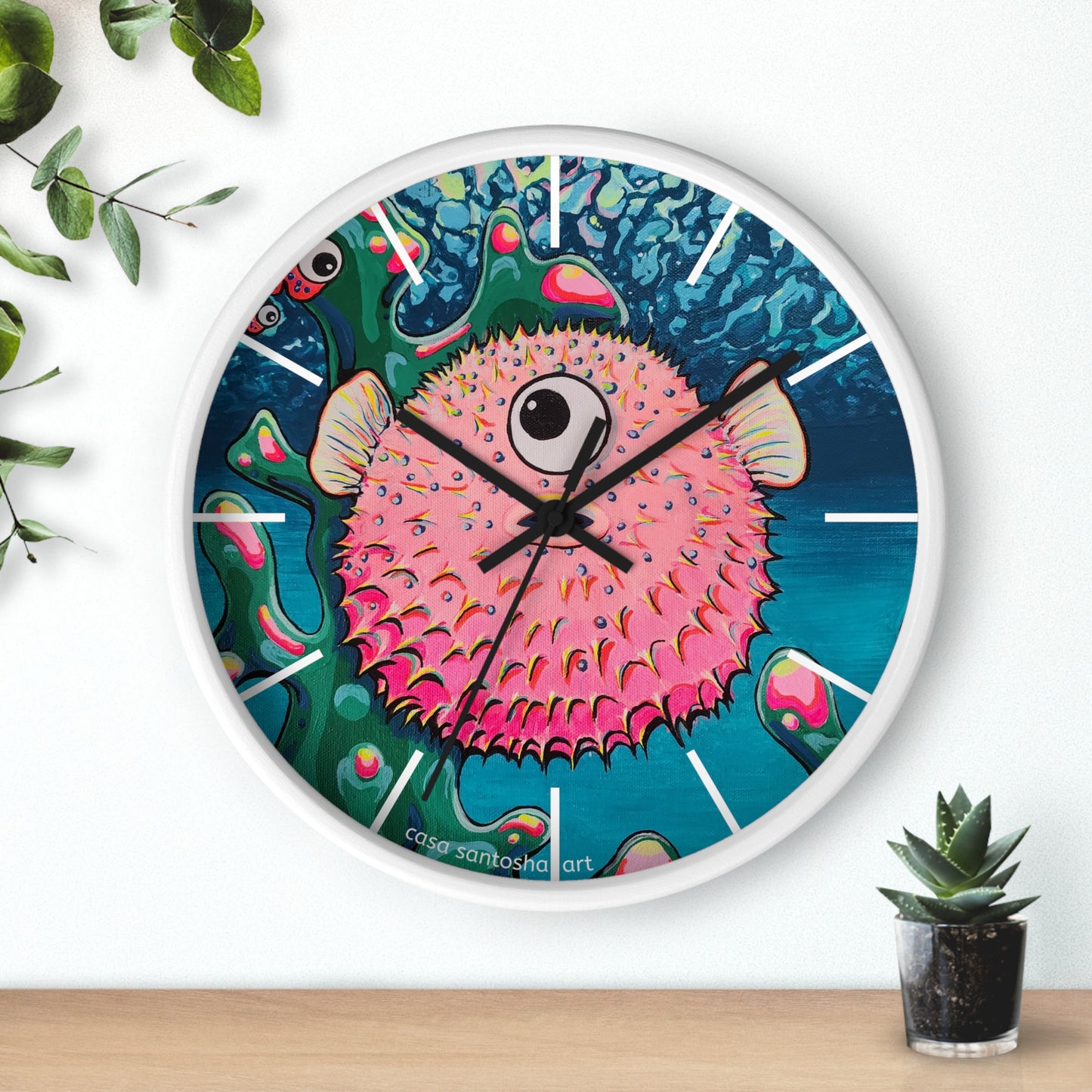 Cyclops Pufferfish Pop Art Wall Clock