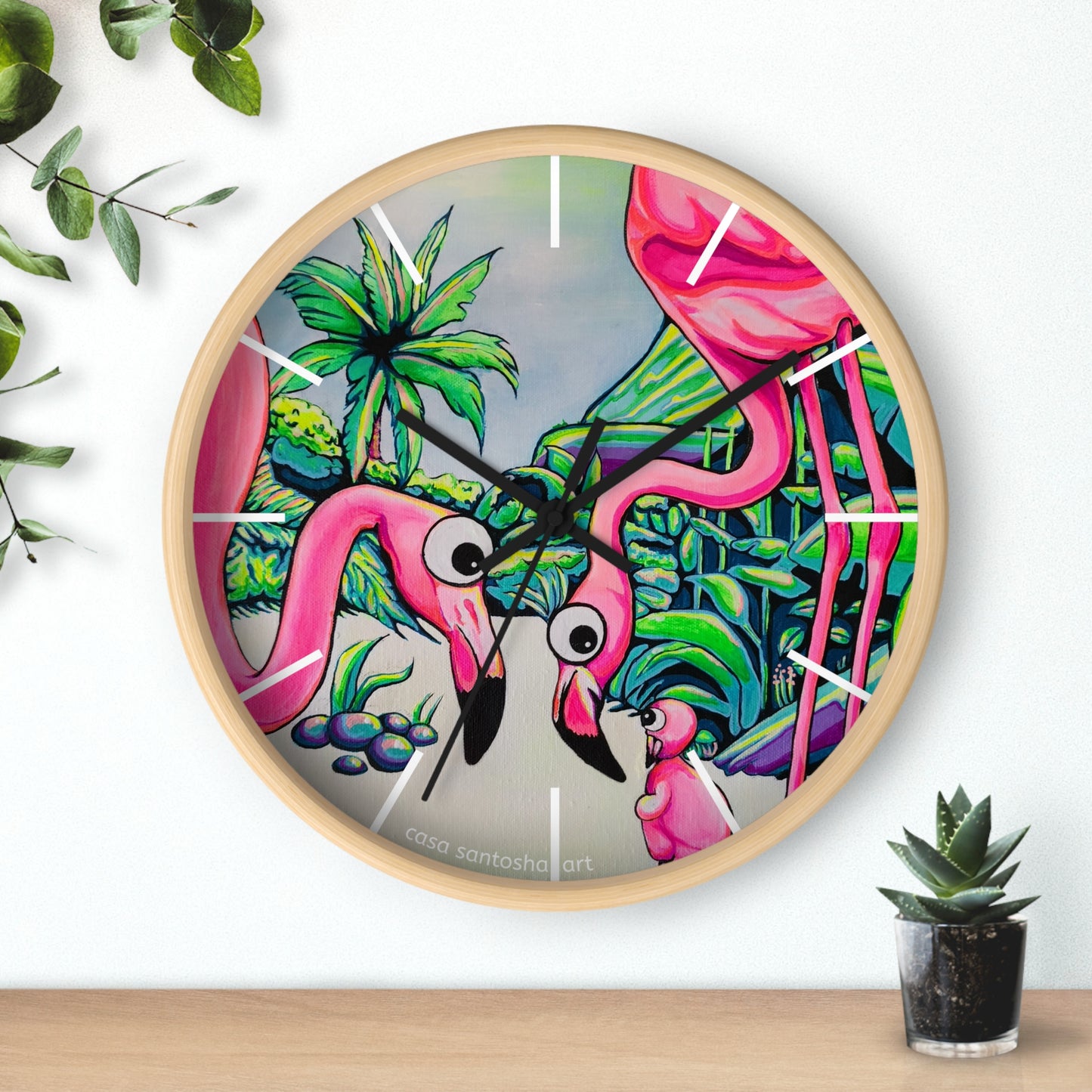 Cyclops Flamingo Family Pop Art Wall Clock