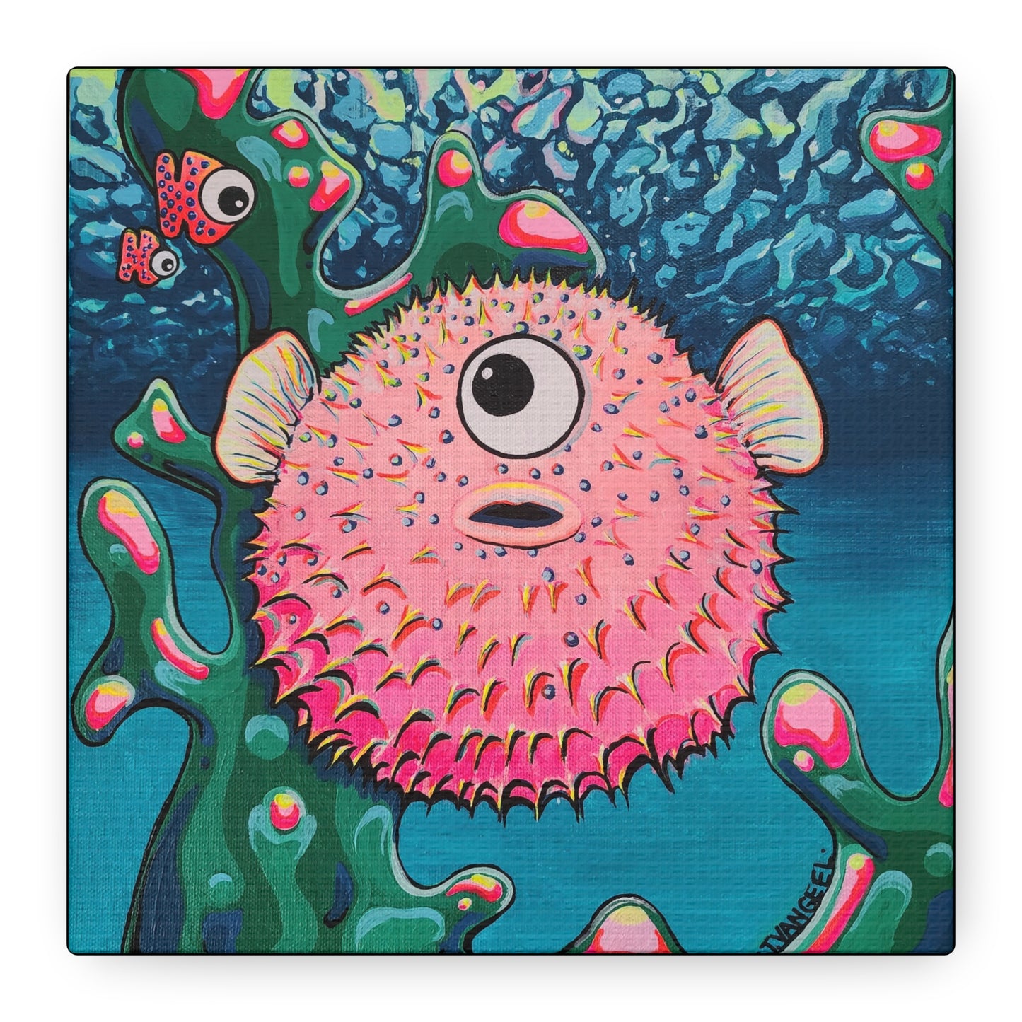 Cyclops Pufferfish Canvas Print - Home Decor Wall Art