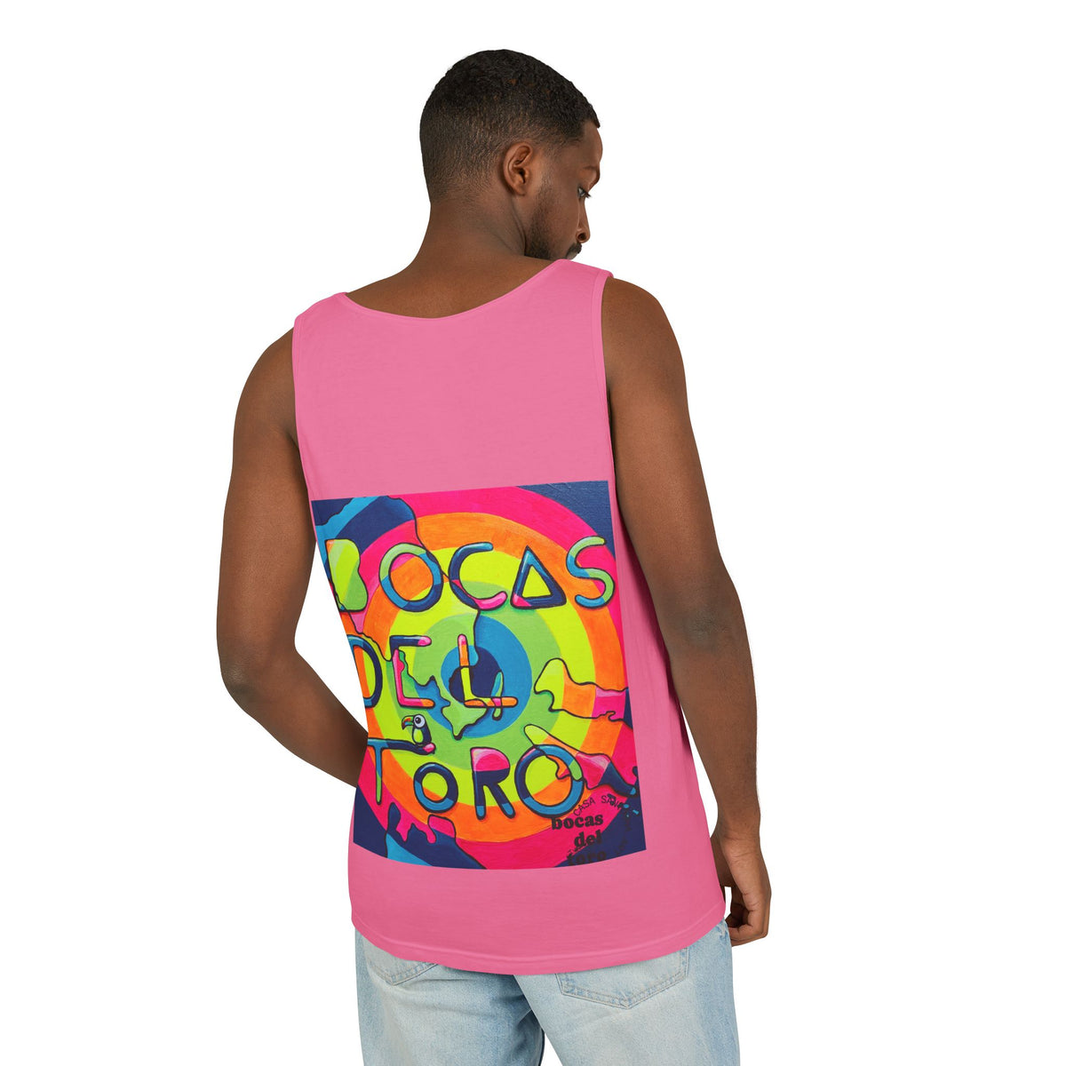 Unisex Bocas Del Toro Islands Tank Top - neon pop art by Casa Santosha Art