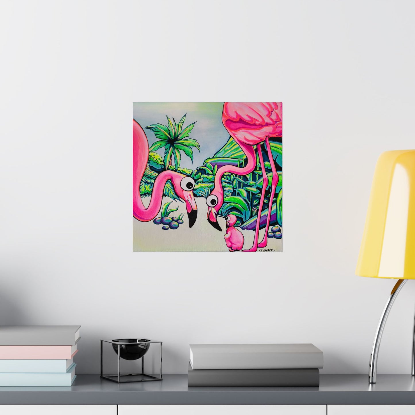 Cyclops Flamingo Family Giclée Art Poster