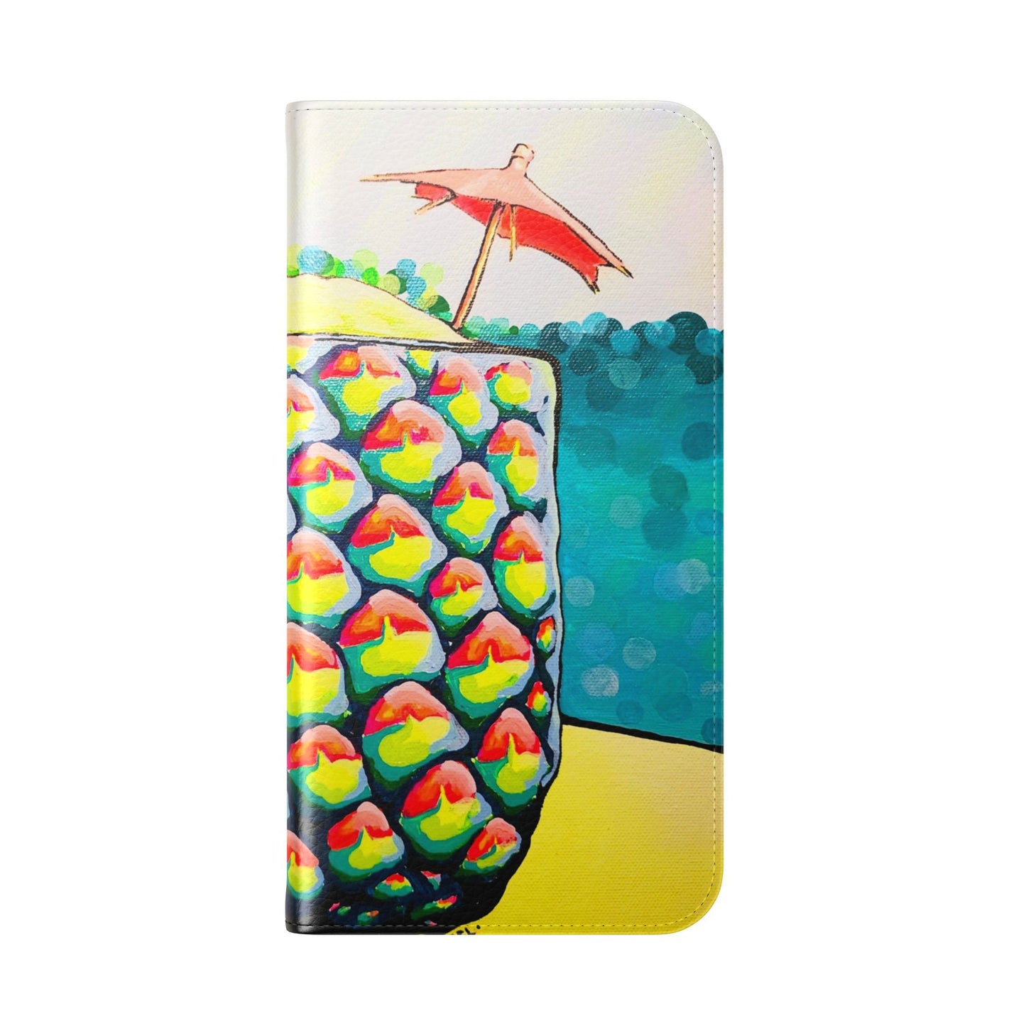 Neon Piña Colada Flip Phone Case – Wallet Cover with Card Slots